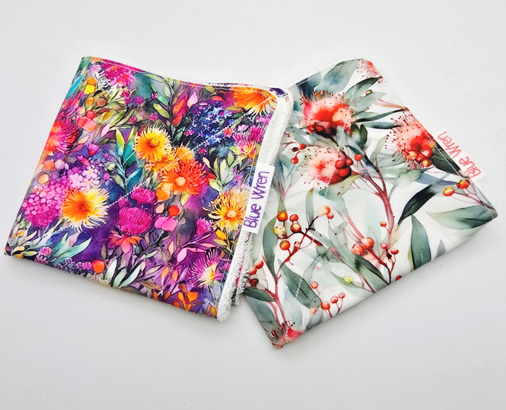 Australian Native wildflower Design Wash Cloth Gift Sets