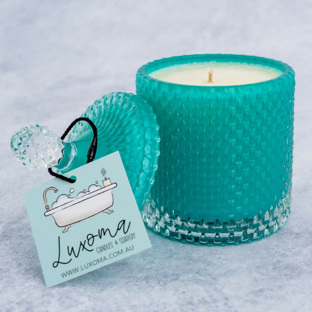 Teal Soy Tear Drop Candle
