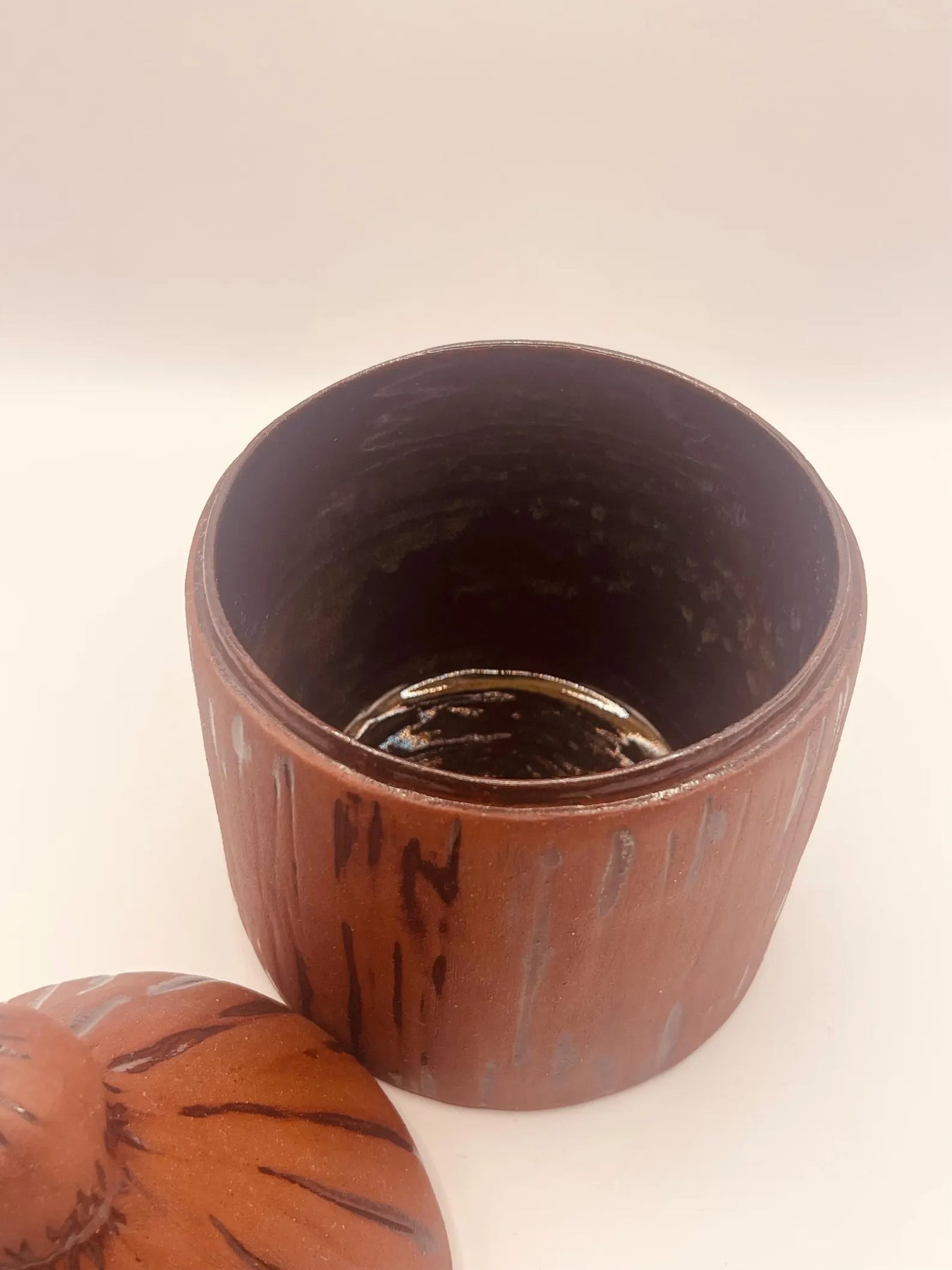 Handmade Red Earth Clay Jar with Lid