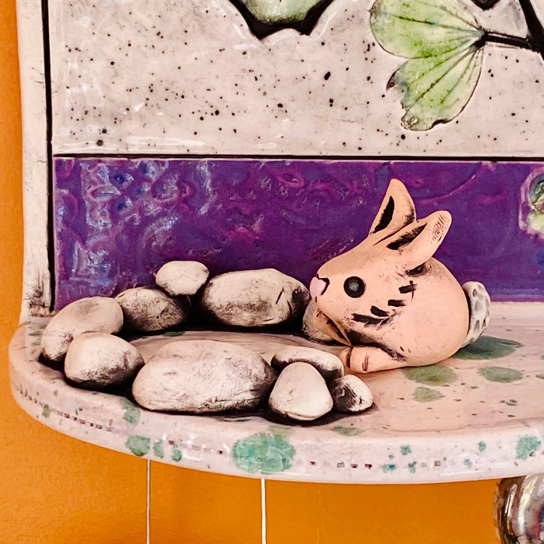 Whimsical Wall Shelf/Shrine/Altar with a Bunny