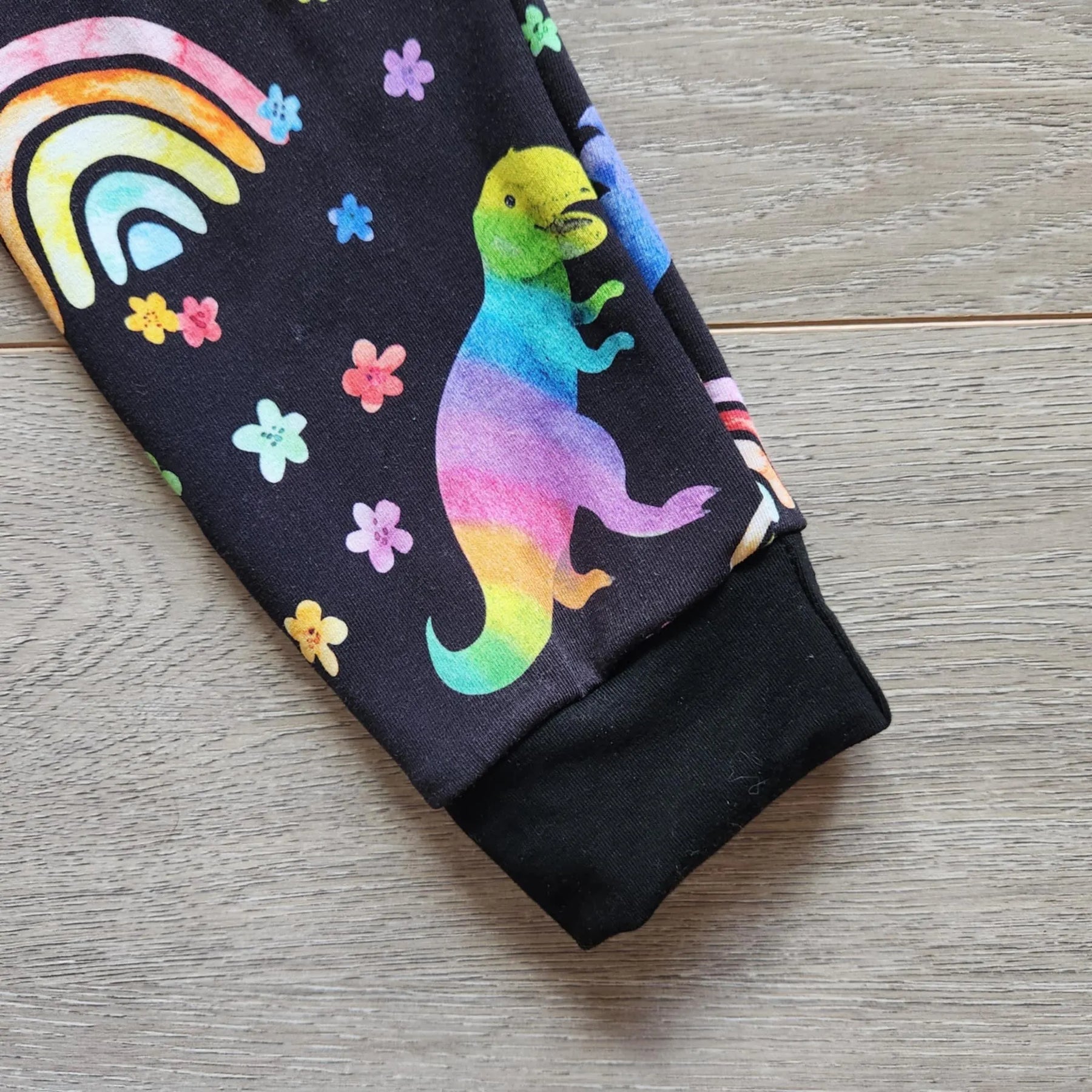 Rainbow Dinosaur stretchy ankle length romper