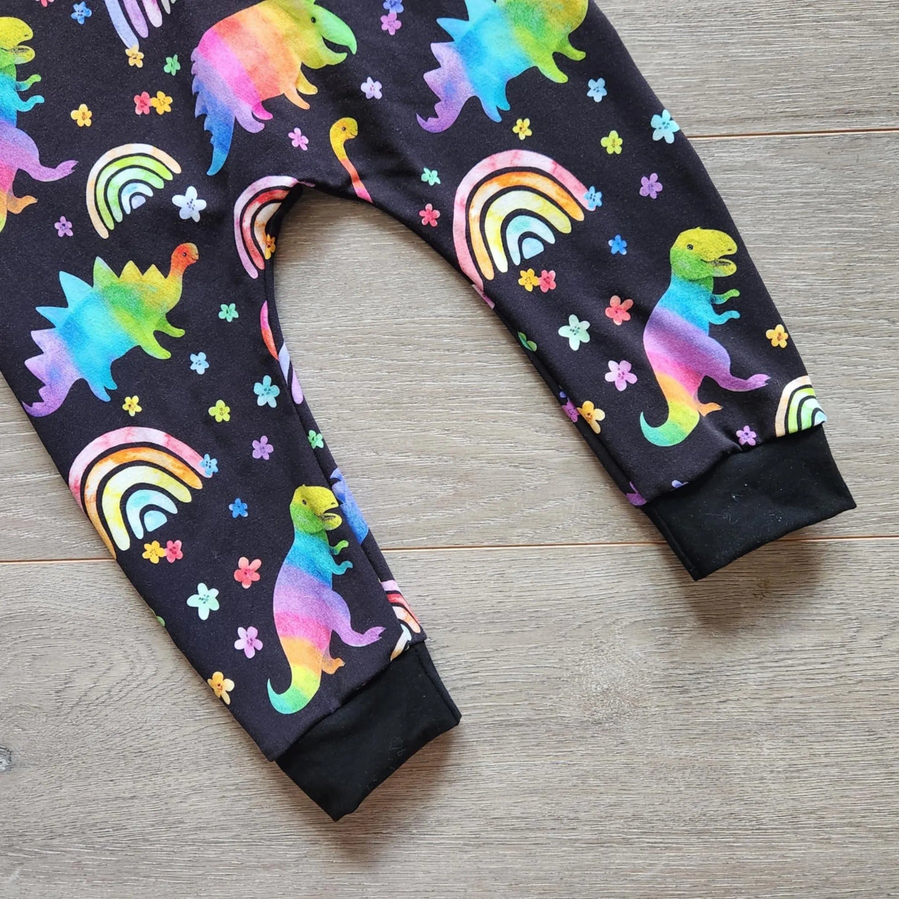 Rainbow Dinosaur stretchy ankle length romper