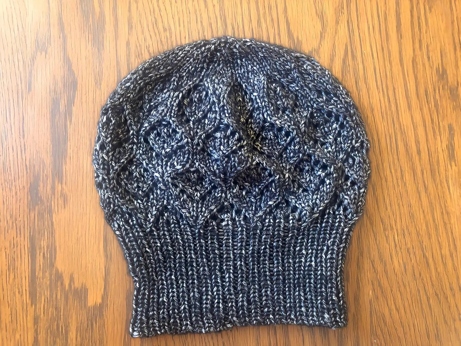 Hand knit Black Beanie Hat
