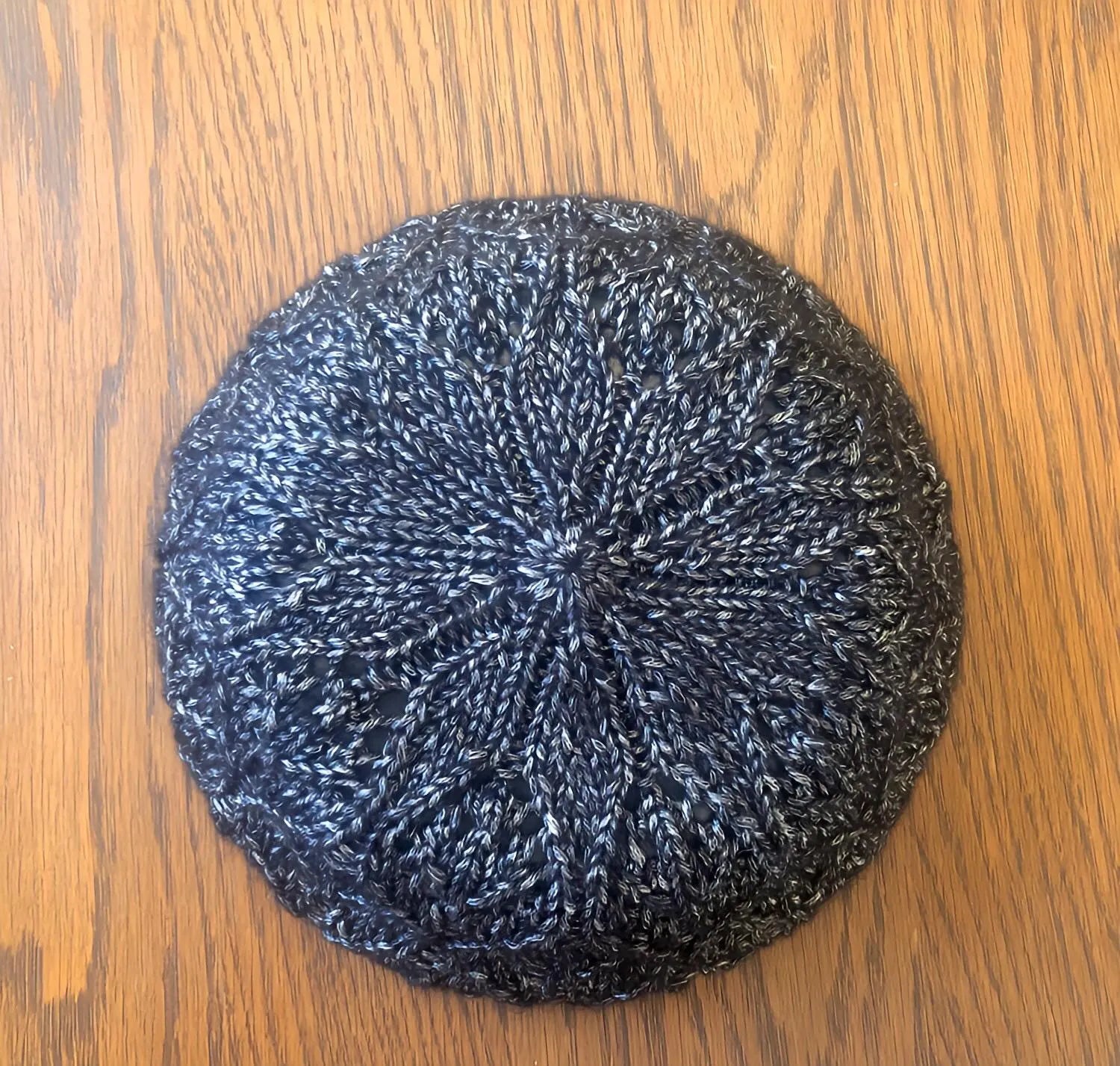Hand knit Black Beanie Hat