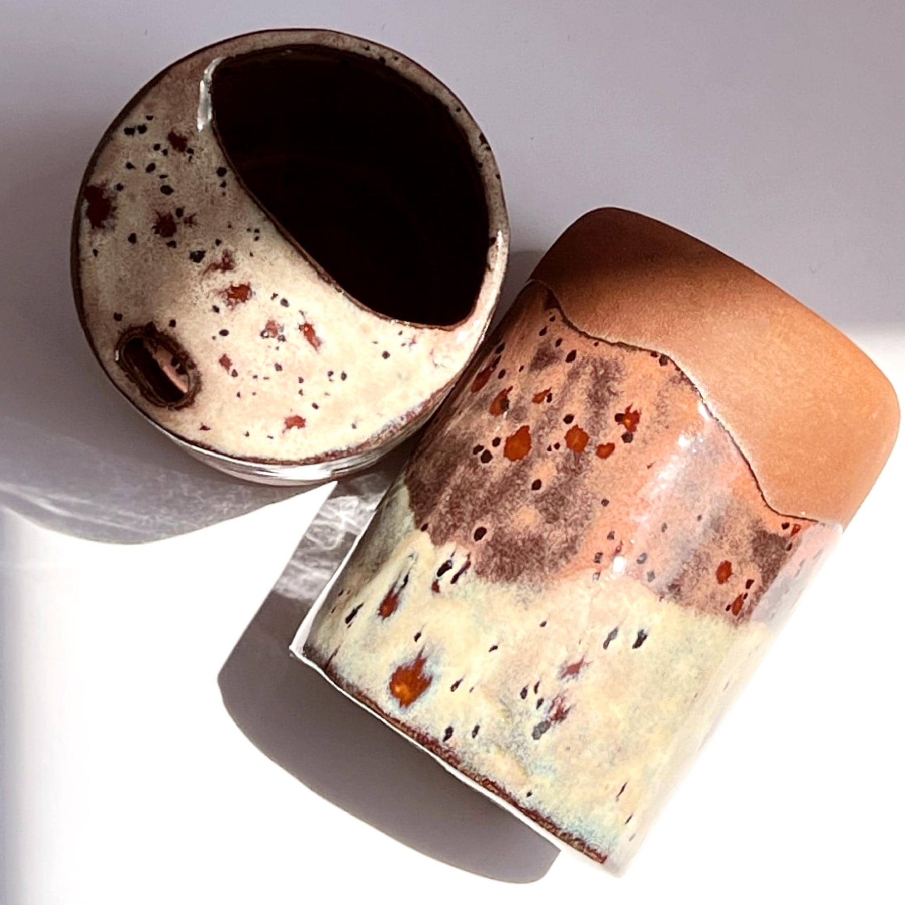 Handmade Stoneware Travel Mug – Dusty Plum Collection, Rustic Pottery Coffee Tumbler