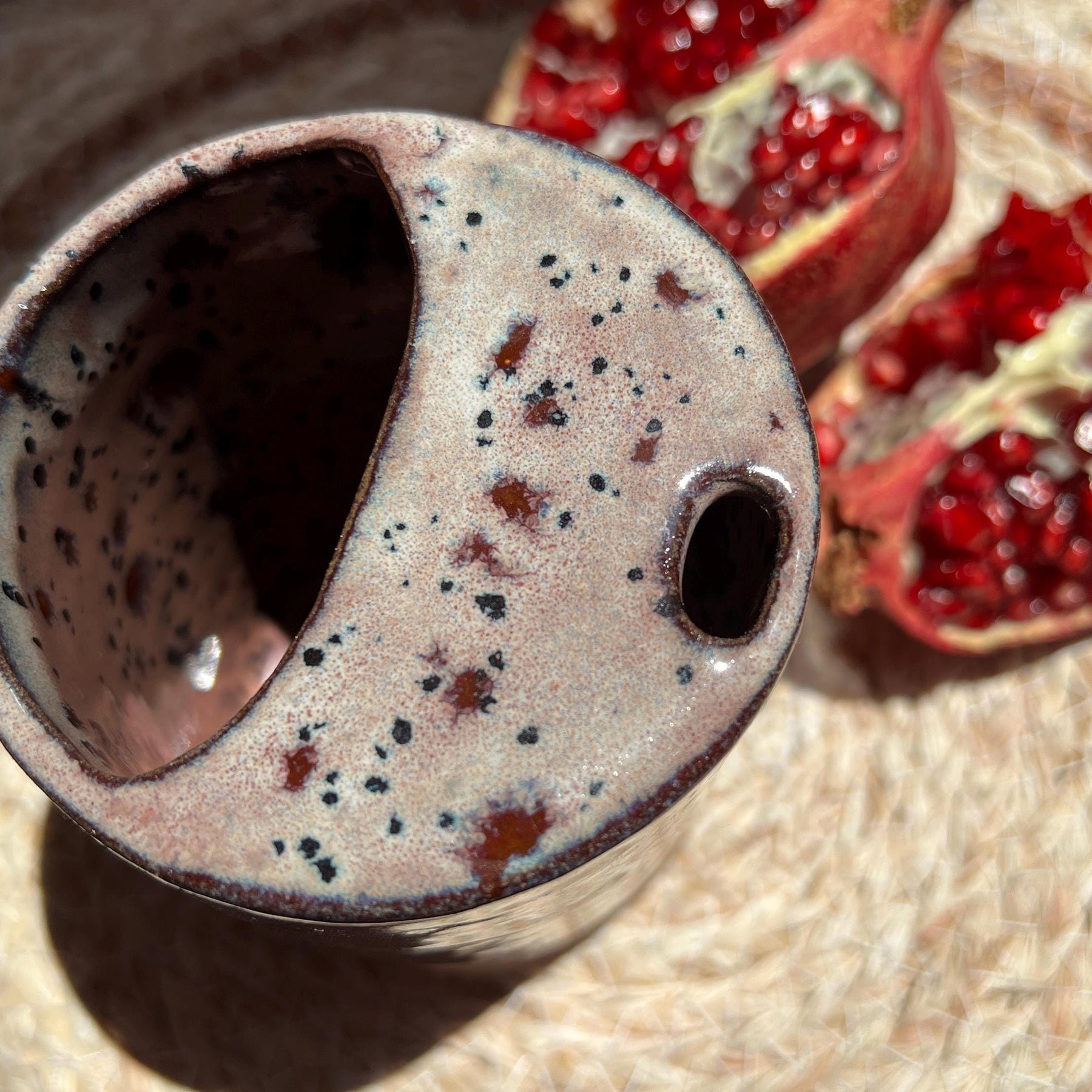 Handmade Stoneware Travel Mug – Dusty Plum Collection, Rustic Pottery Coffee Tumbler