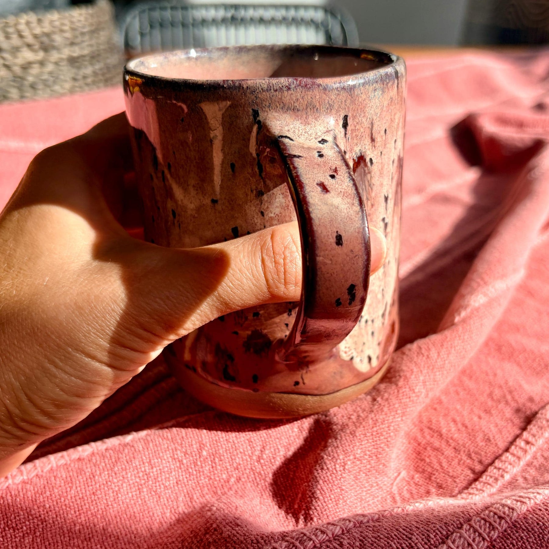 Handmade Rustic Ceramic Mug – Dusty Plum Collection, Stoneware Coffee Cup, Earthy Pottery