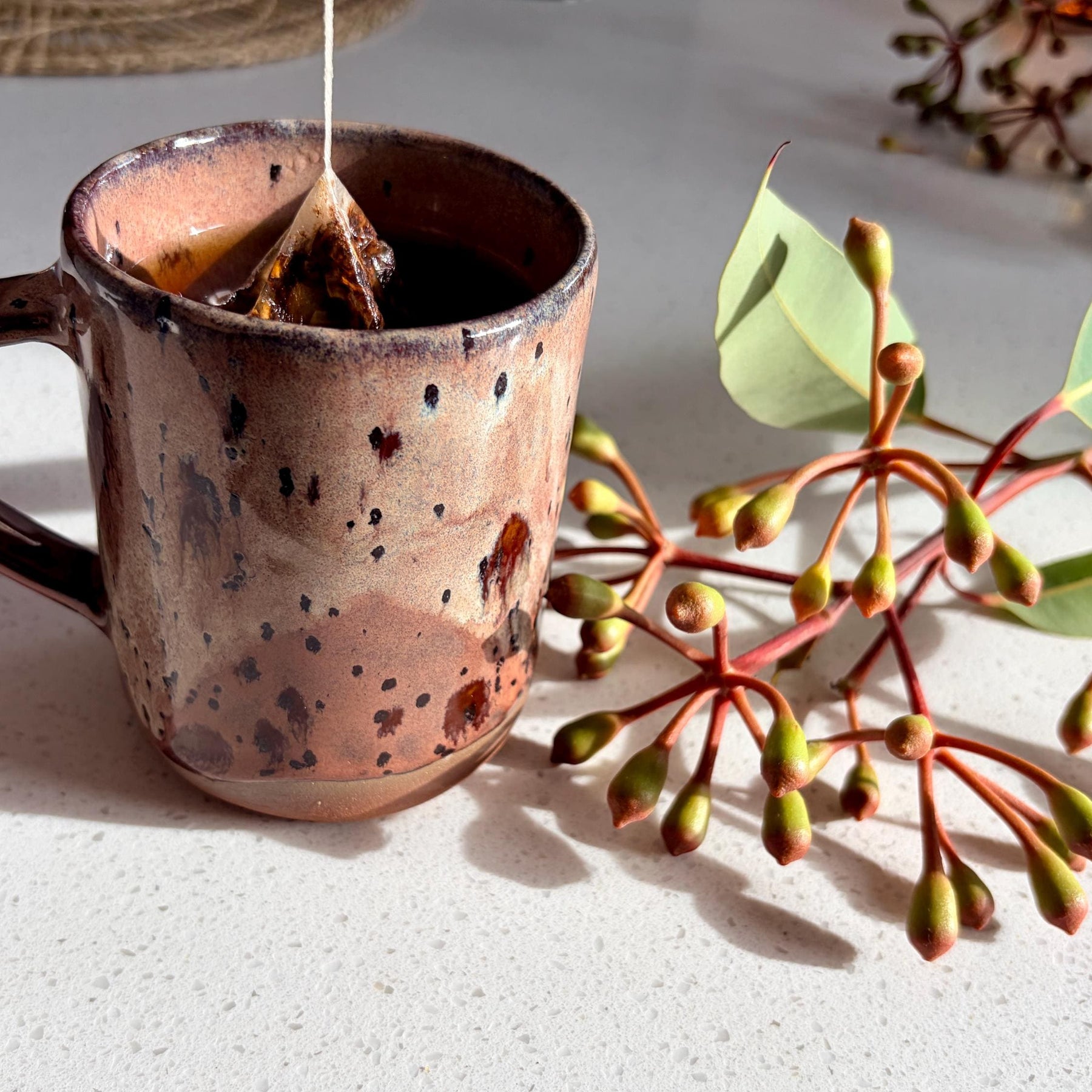 Handmade Rustic Ceramic Mug – Dusty Plum Collection, Stoneware Coffee Cup, Earthy Pottery