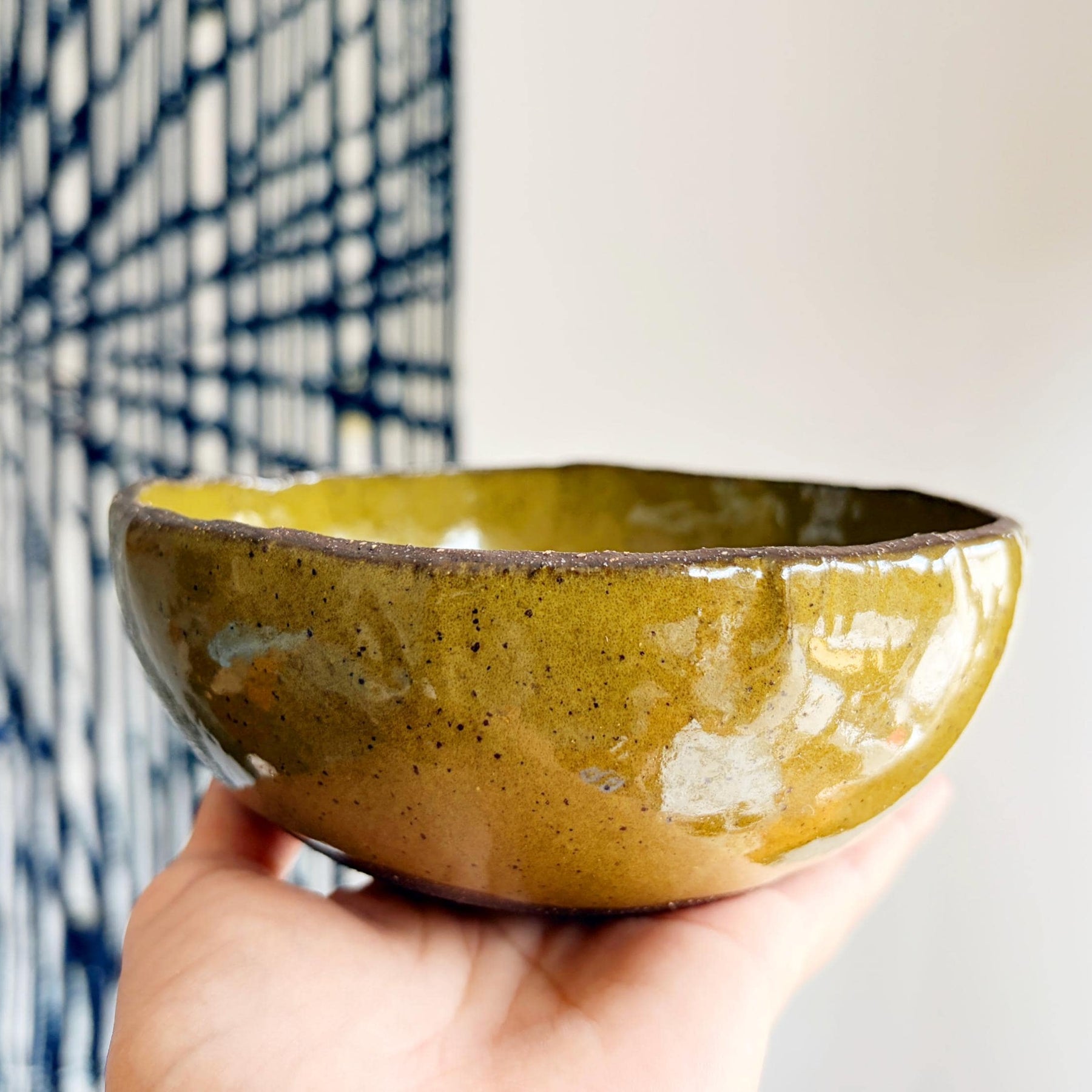 Handmade Stoneware Bowl – Matcha Green Collection, Rustic Ceramic Bowl