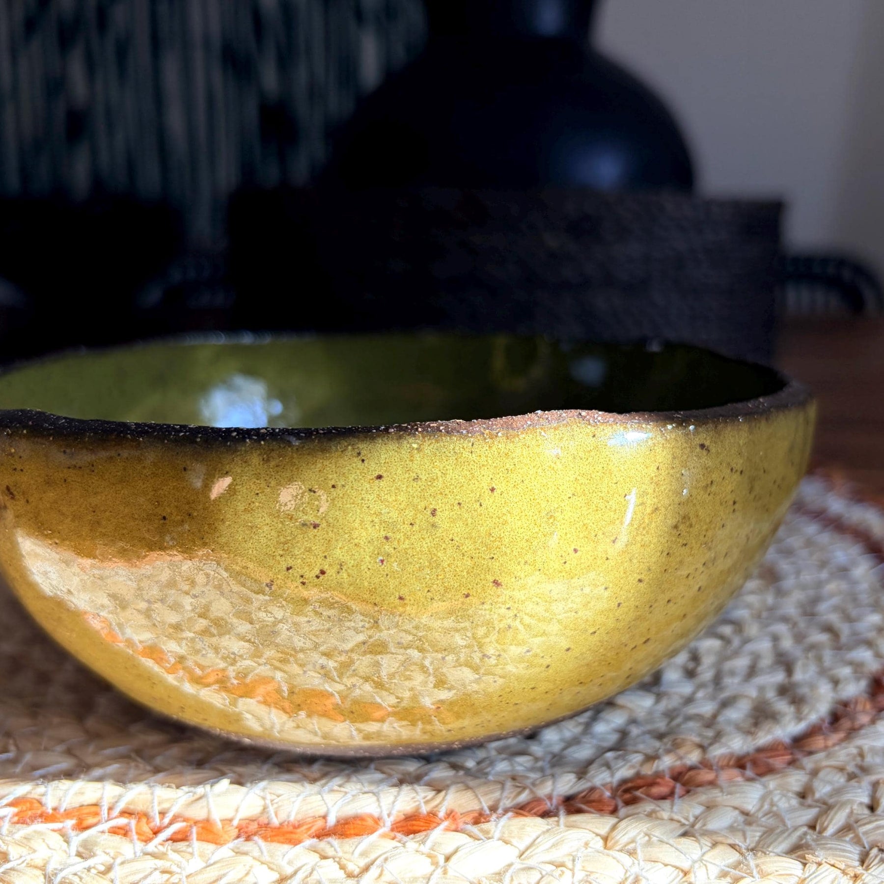 Handmade Stoneware Bowl – Matcha Green Collection, Rustic Ceramic Bowl
