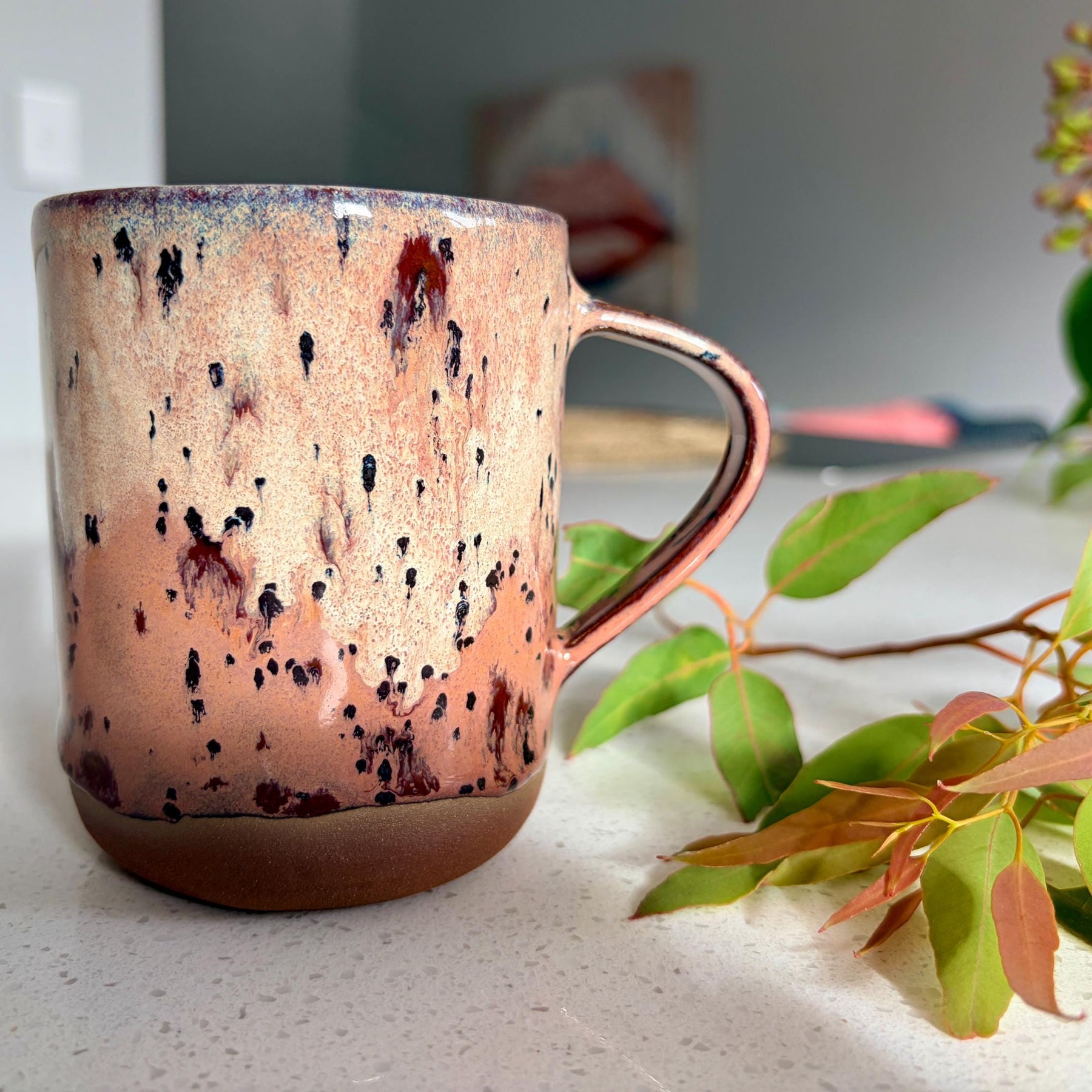 Handmade Rustic Ceramic Mug – Dusty Plum Collection, Stoneware Coffee Cup, Earthy Pottery