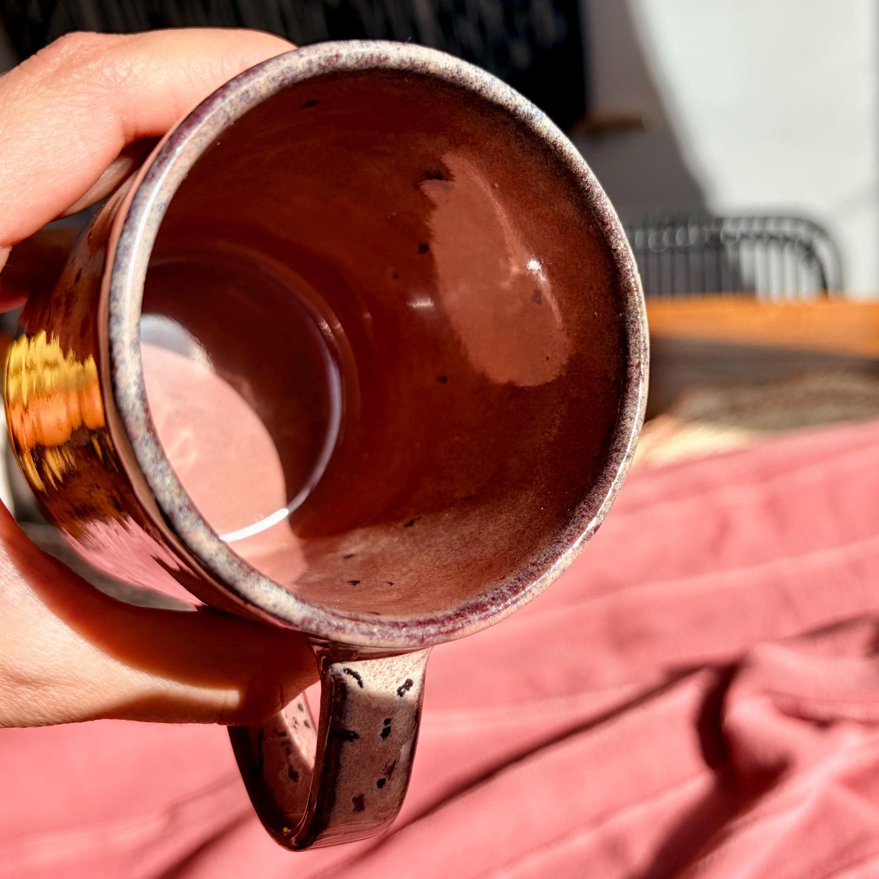 Handmade Rustic Ceramic Mug – Dusty Plum Collection, Stoneware Coffee Cup, Earthy Pottery
