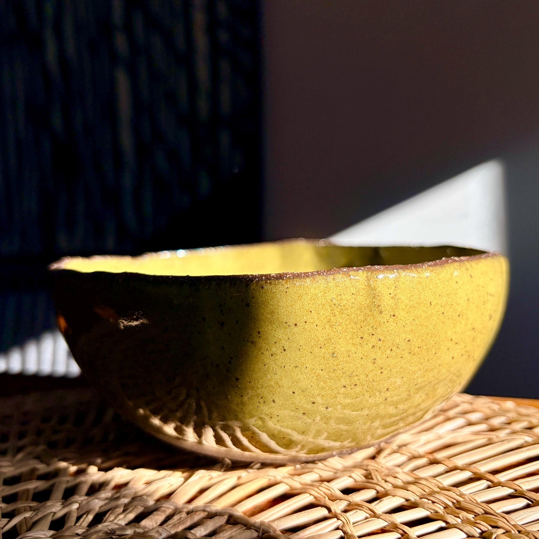 Handmade Stoneware Bowl – Matcha Green Collection, Rustic Ceramic Bowl