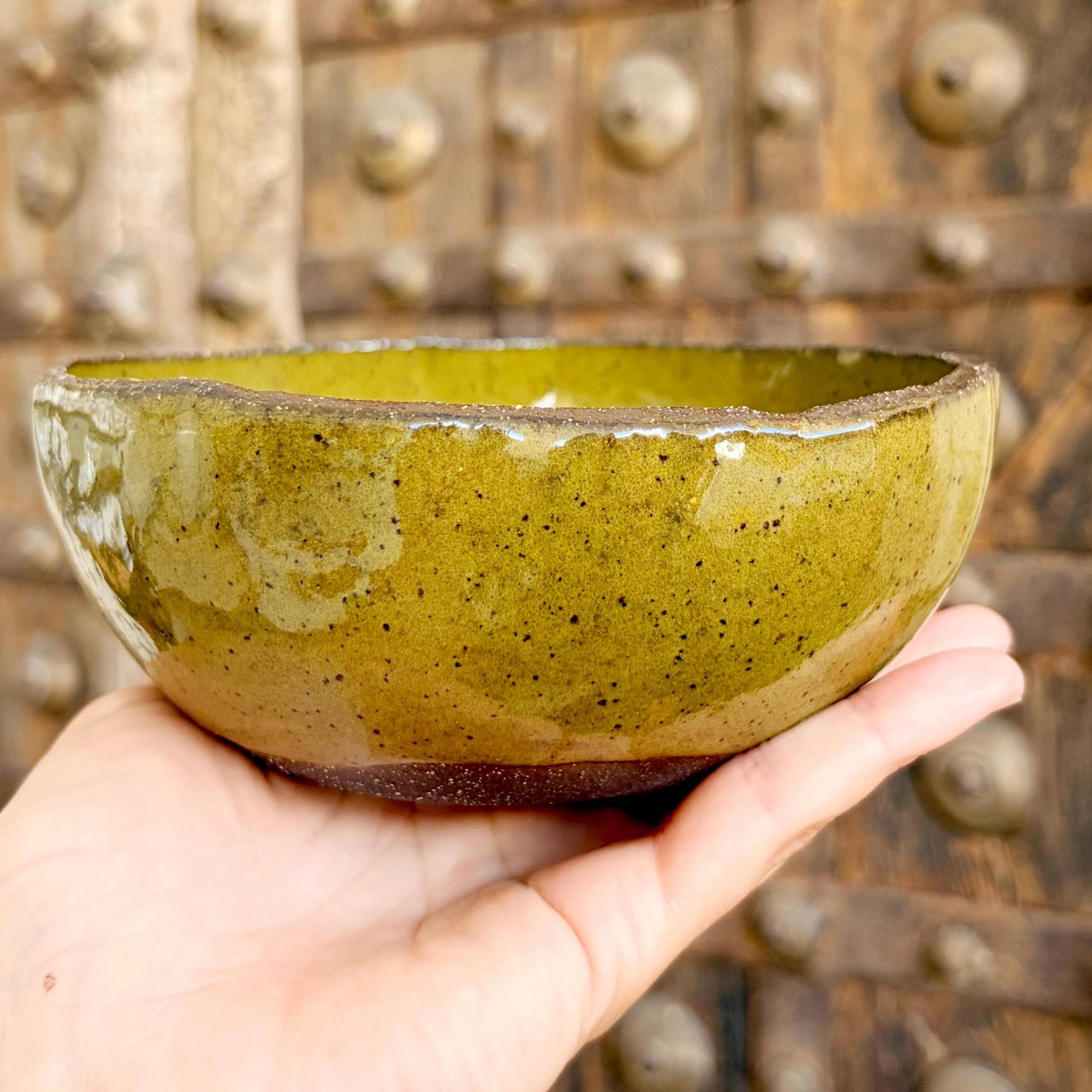 Handmade Stoneware Bowl – Matcha Green Collection, Rustic Ceramic Bowl