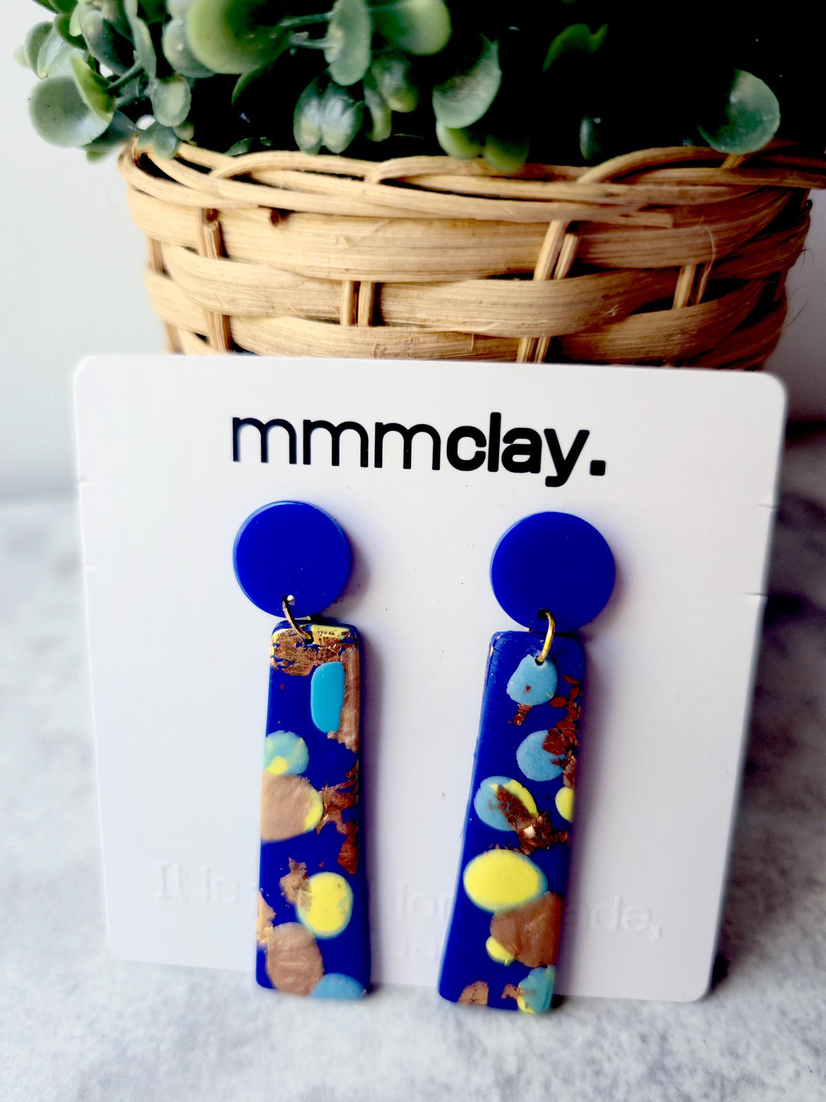 Column Drops | Cobalt Blue Terrazzo Earrings