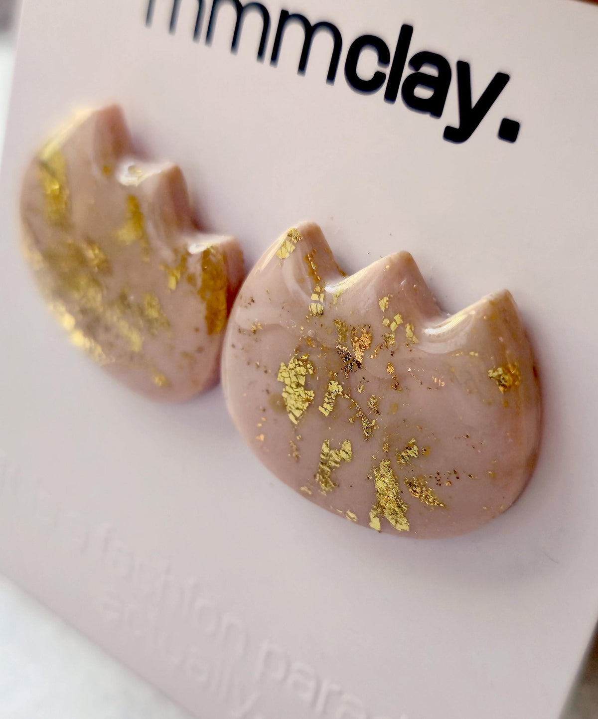 Pink & Gold Tulip Shaped Studs