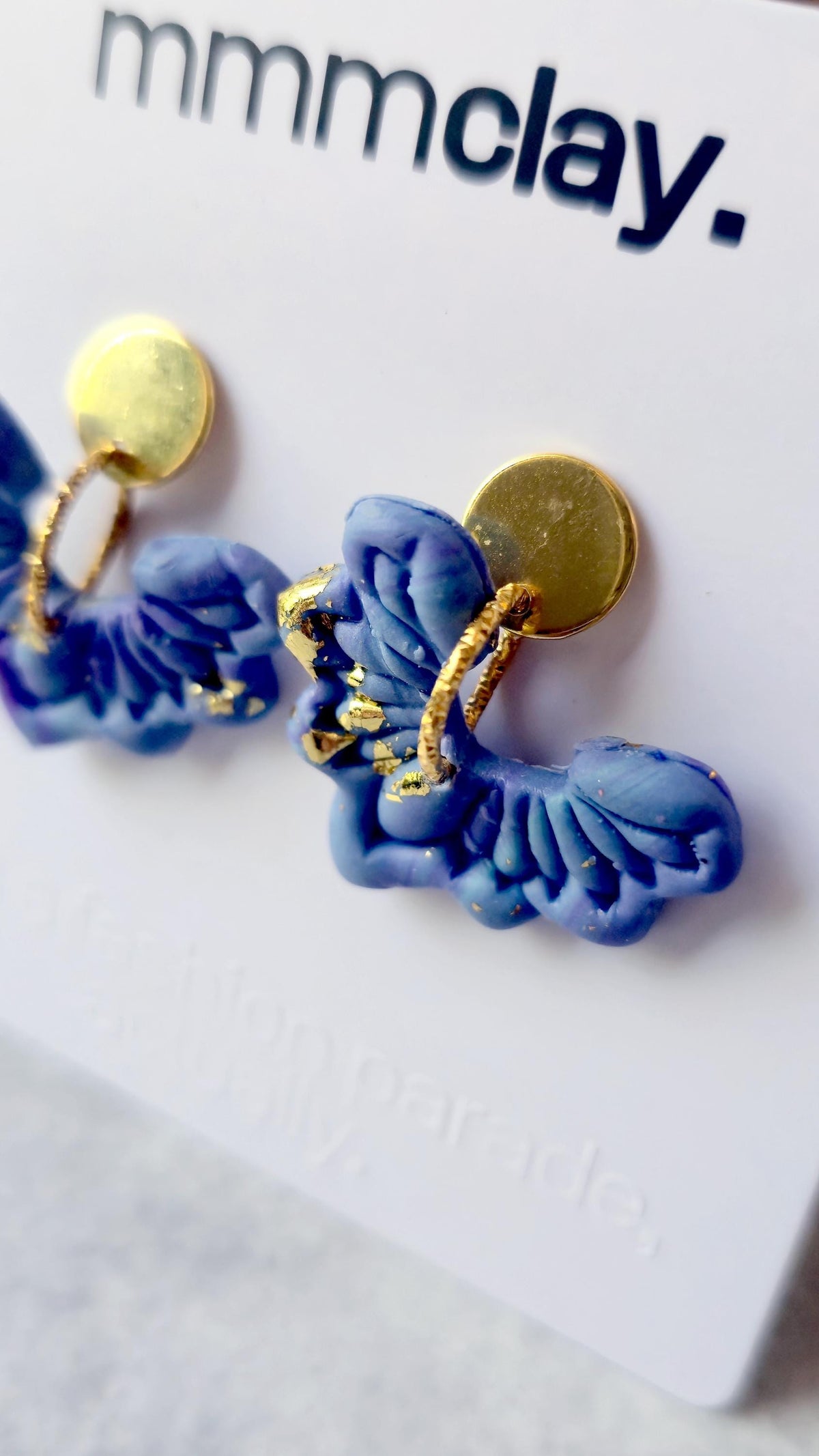 Blue Violet Butterfly Wing Earrings
