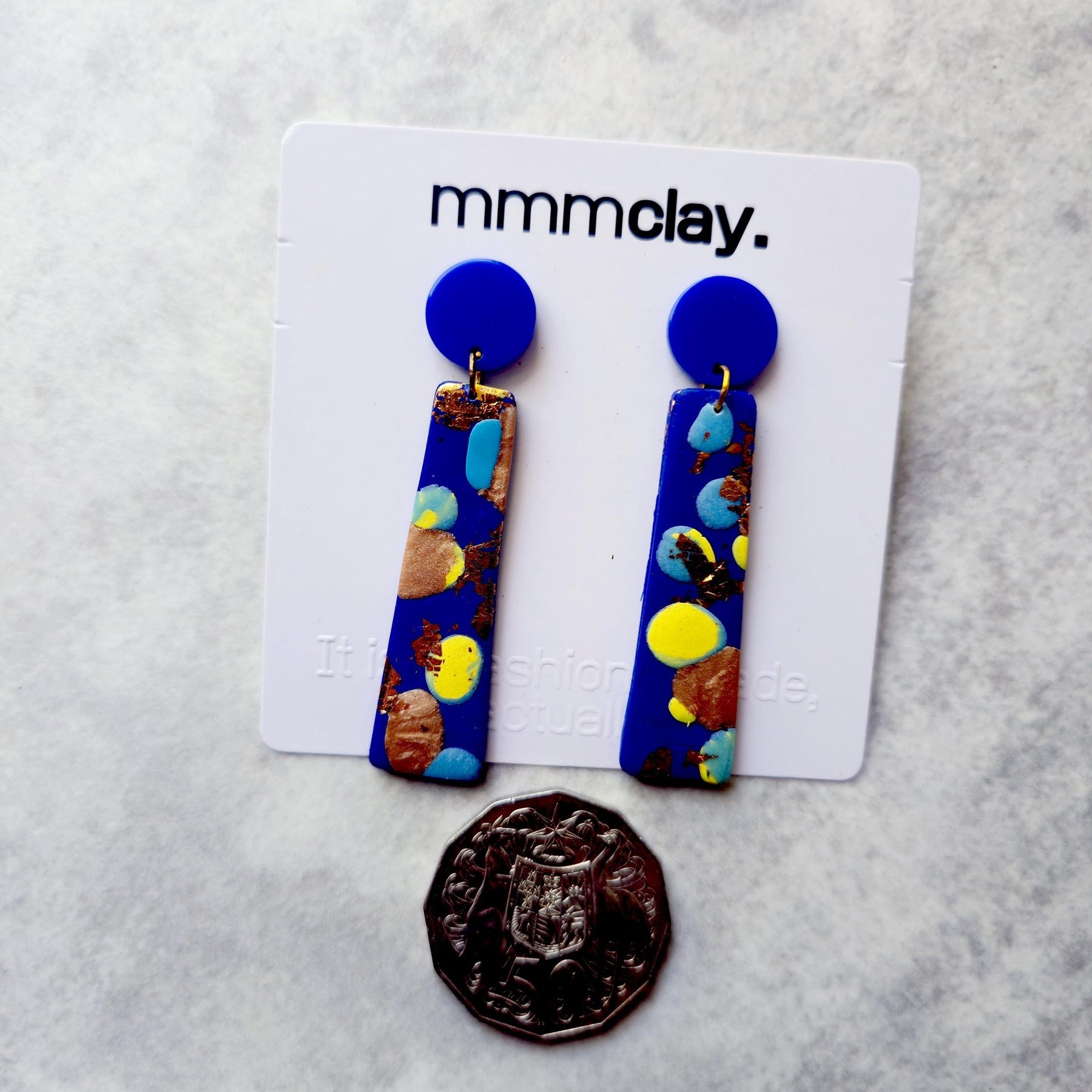Column Drops | Cobalt Blue Terrazzo Earrings