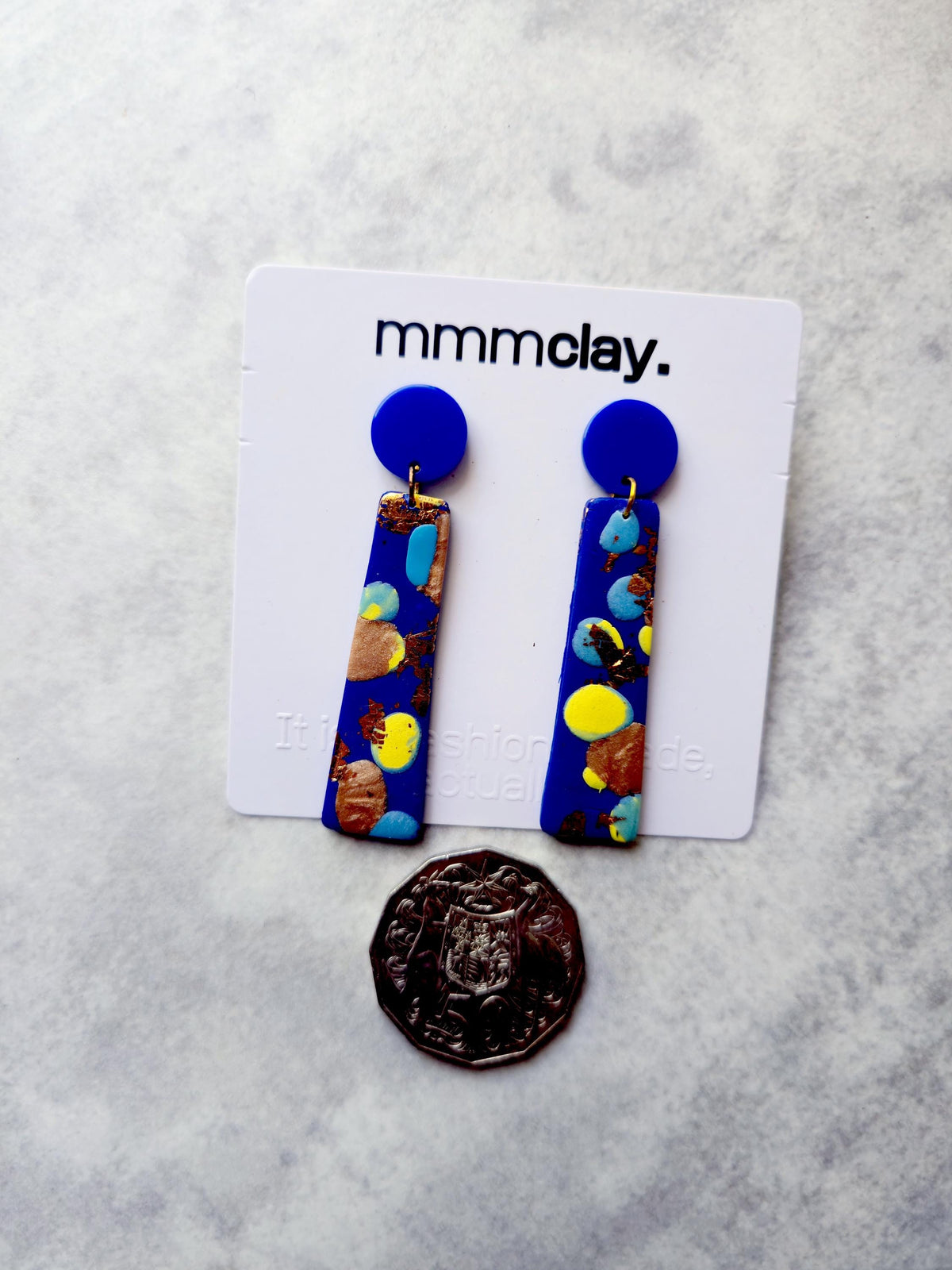 Column Drops | Cobalt Blue Terrazzo Earrings