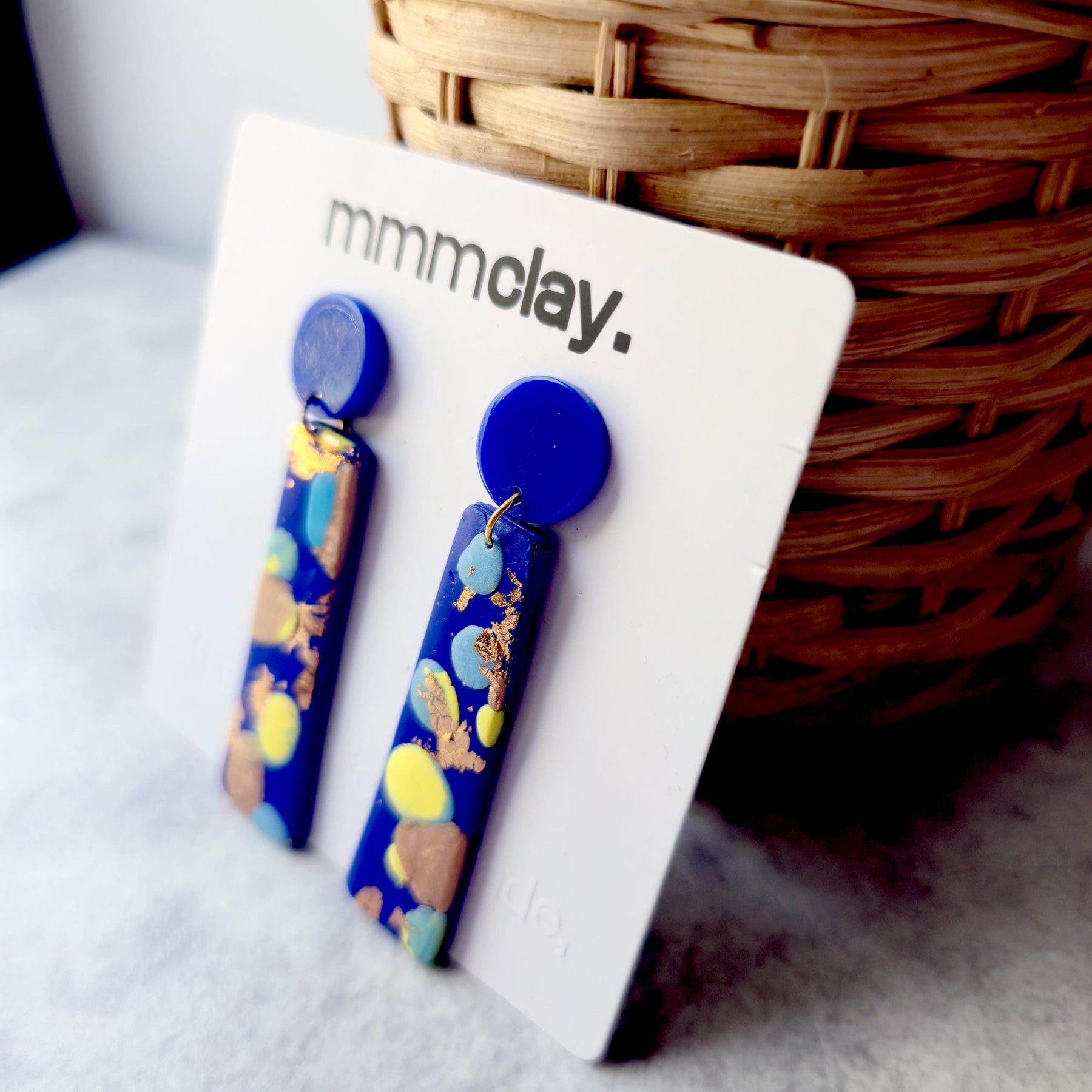 Column Drops | Cobalt Blue Terrazzo Earrings