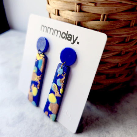 Column Drops | Cobalt Blue Terrazzo Earrings