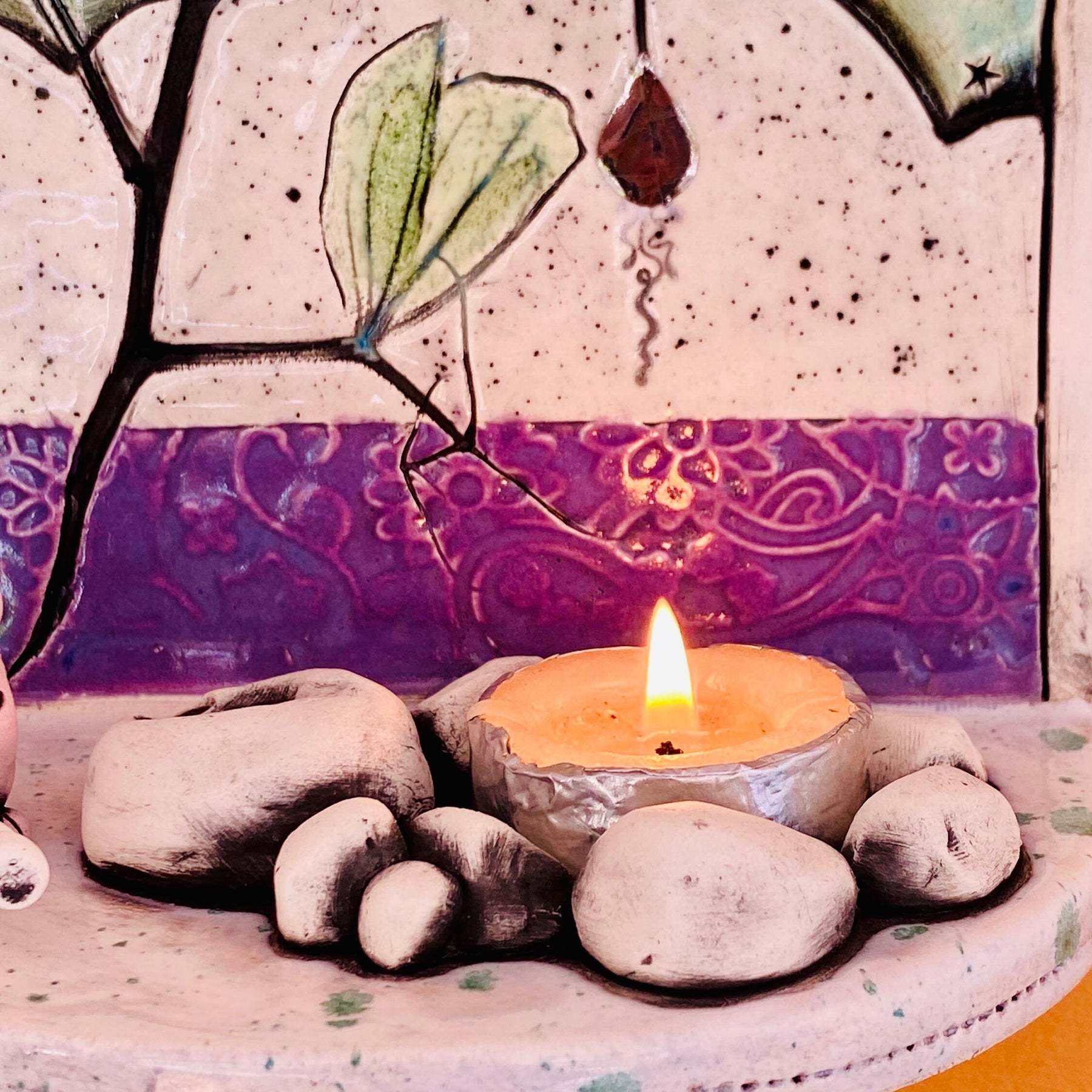 Whimsical Wall Shelf/Shrine/Altar with a Bunny