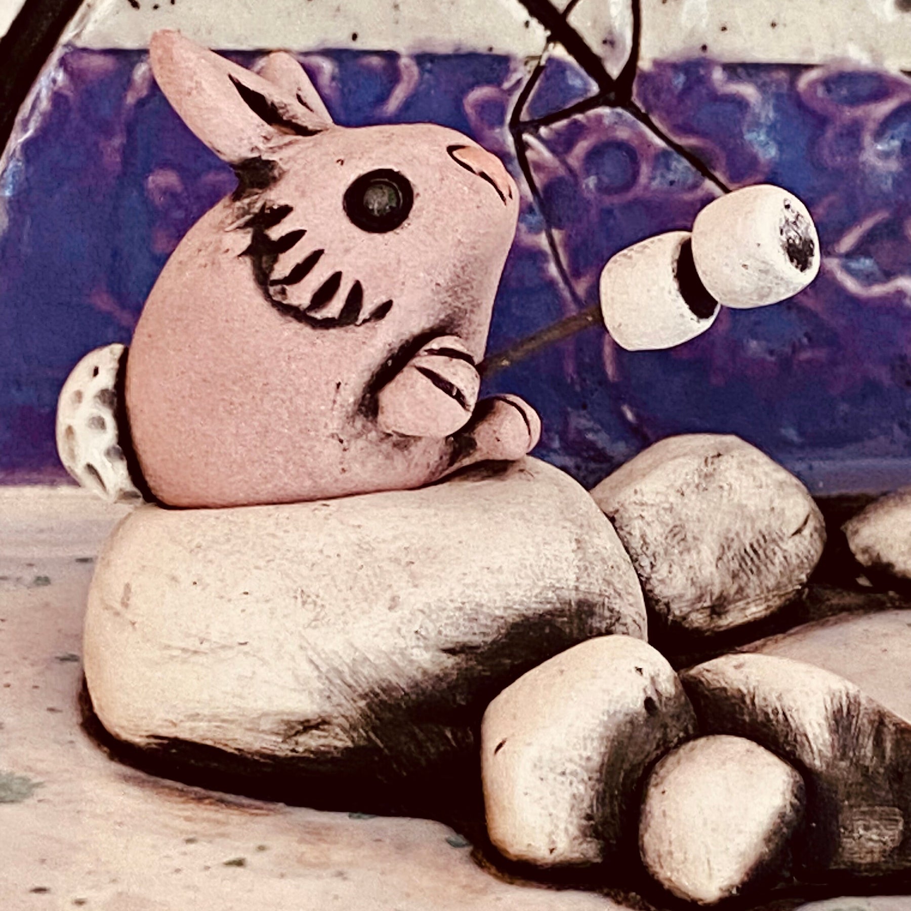 Whimsical Wall Shelf/Shrine/Altar with a Bunny