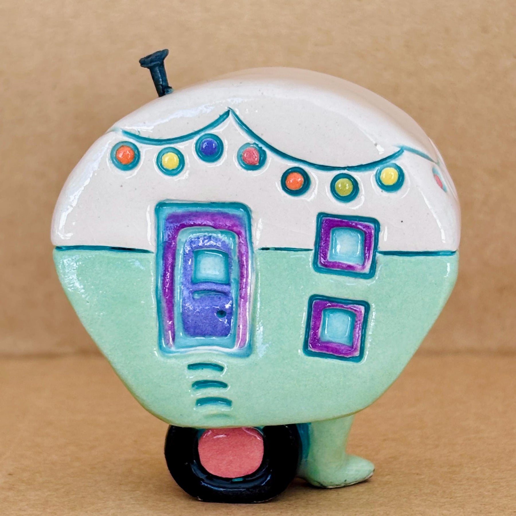 Small Retro Collectable Ceramic Caravan