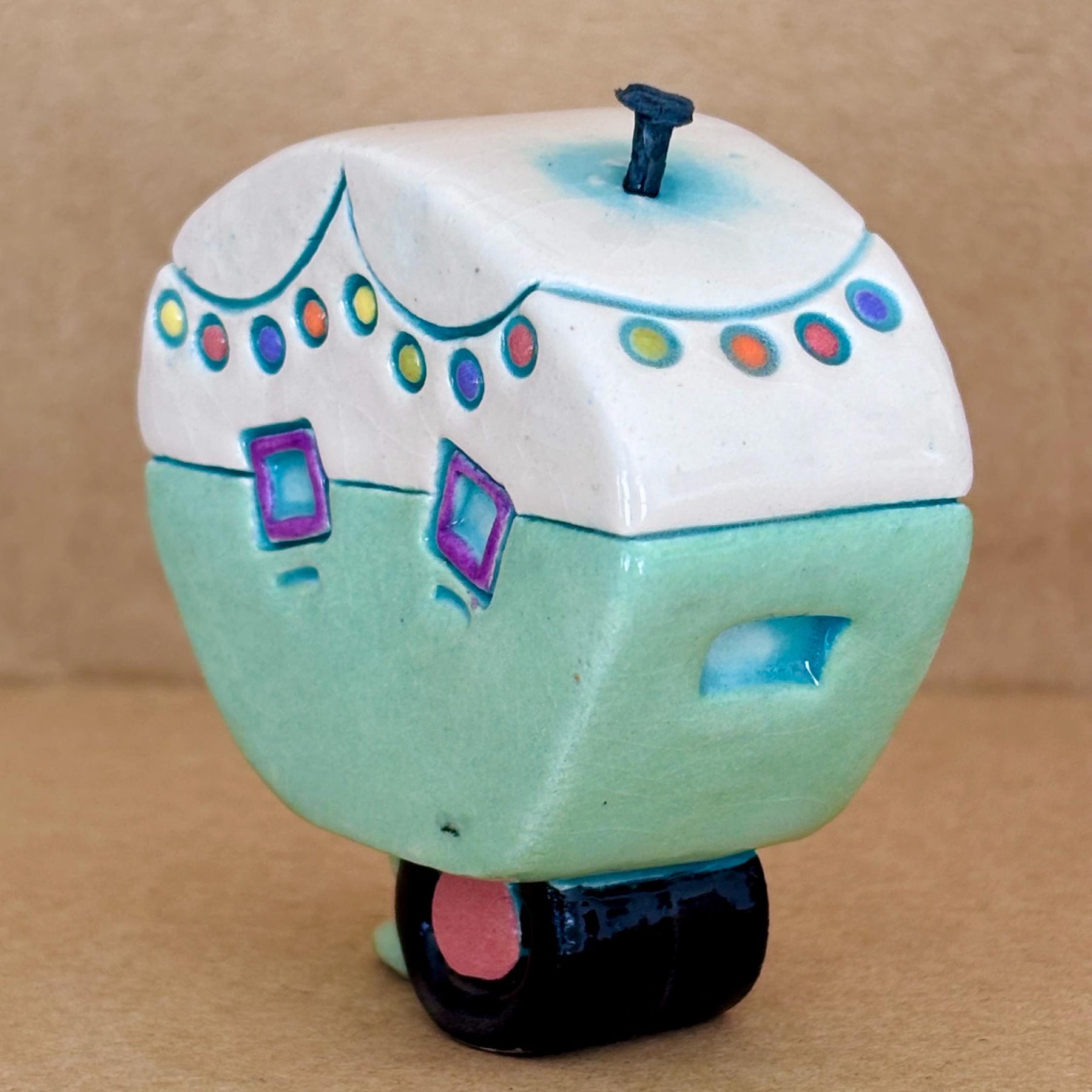 Small Retro Collectable Ceramic Caravan