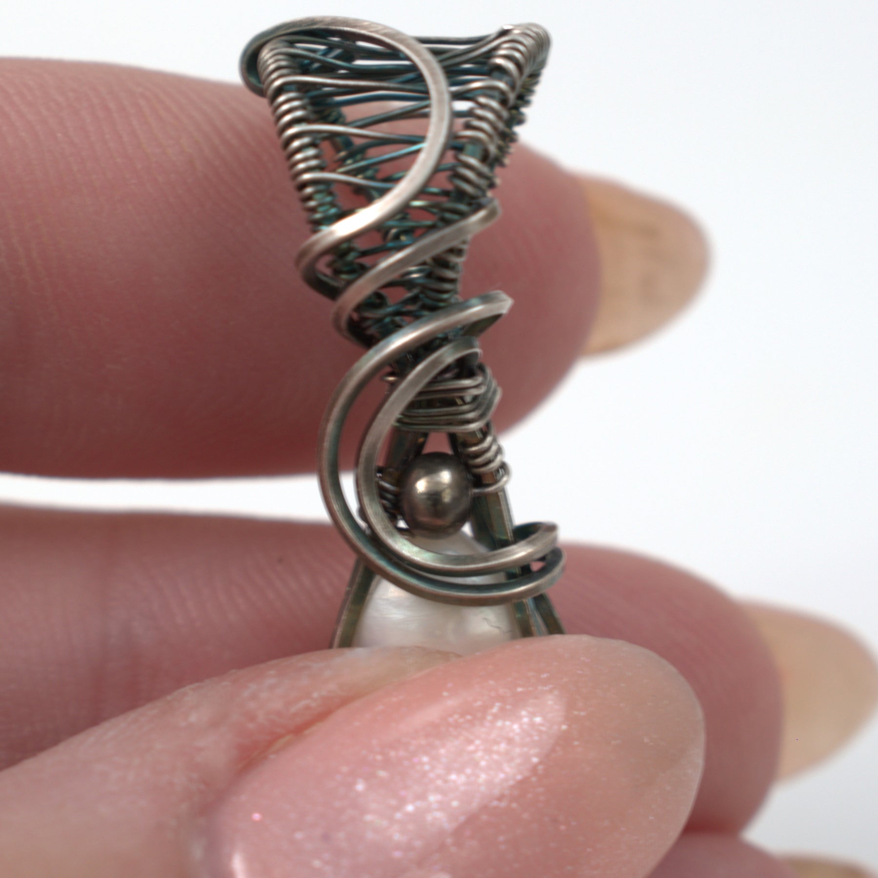Silver Siren - Antiqued Silver Pearl Pendant