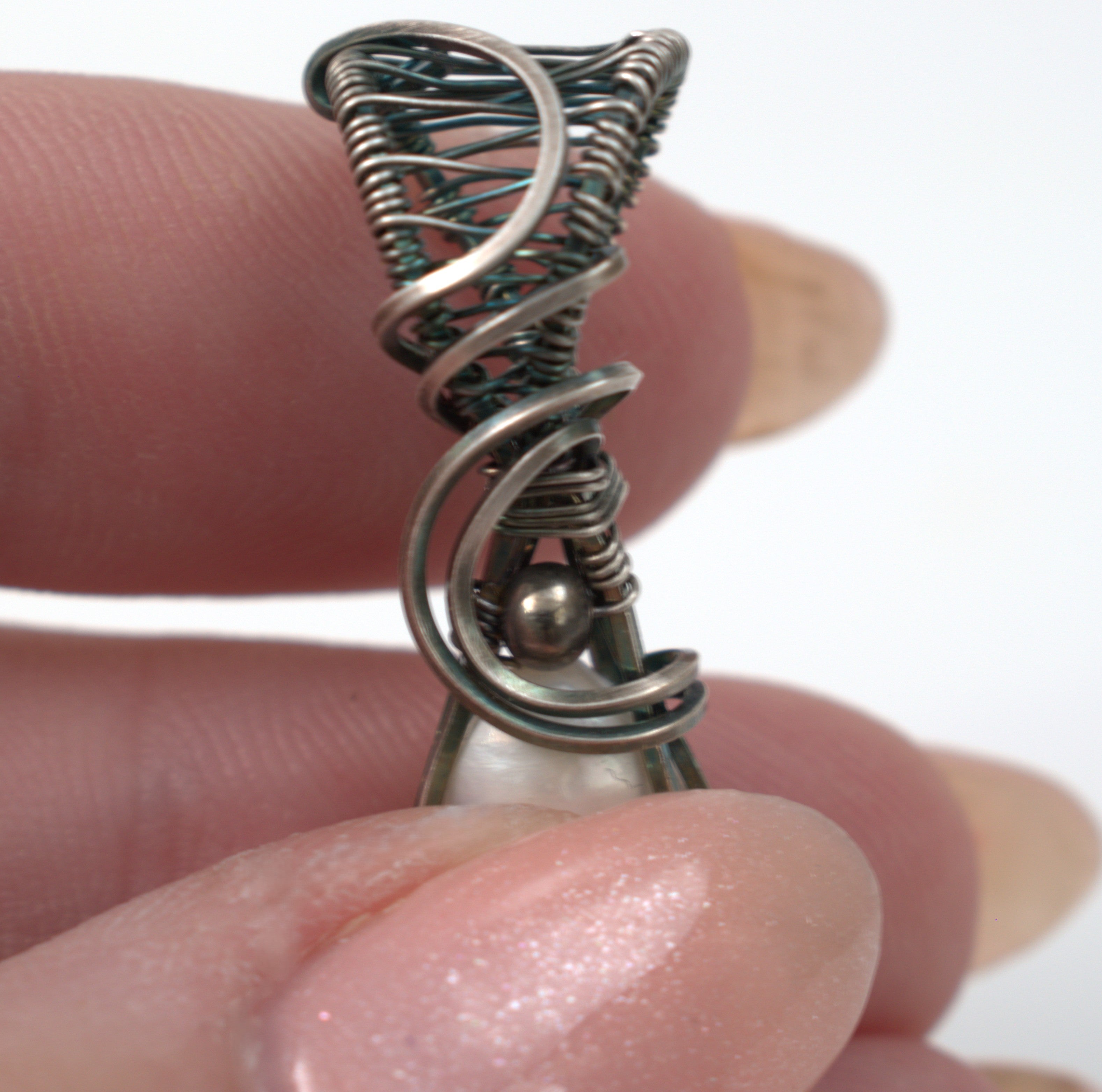 Silver Siren - Antiqued Silver Pearl Pendant