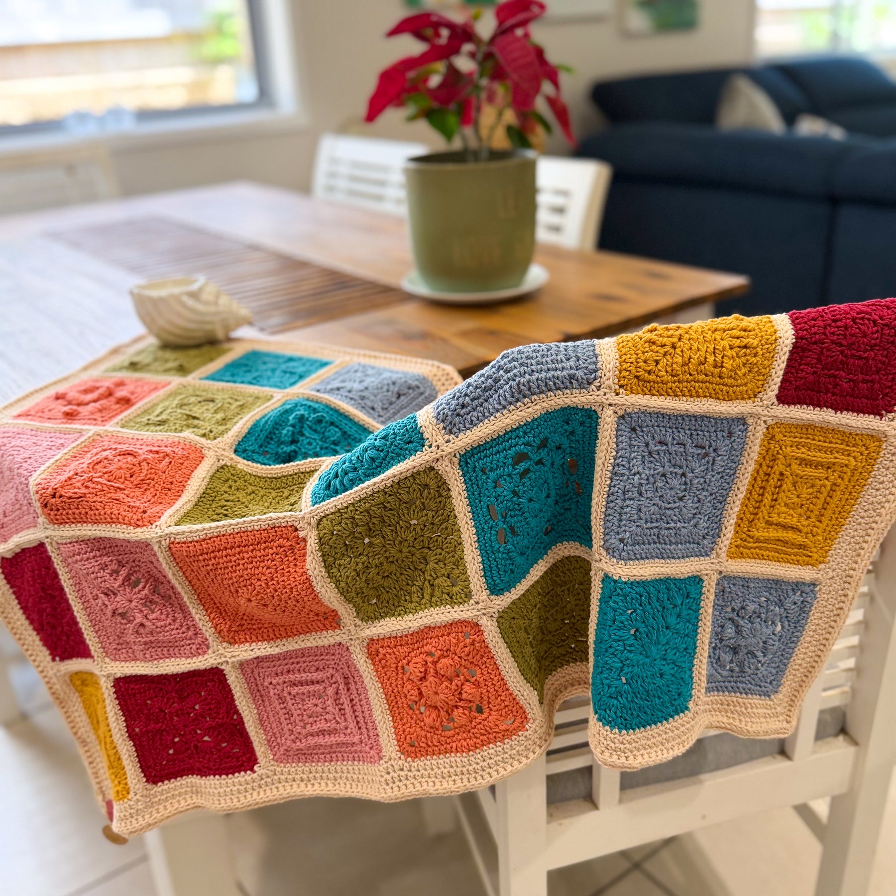 #098 Grannie Square Lap Blanket in Various Colours
