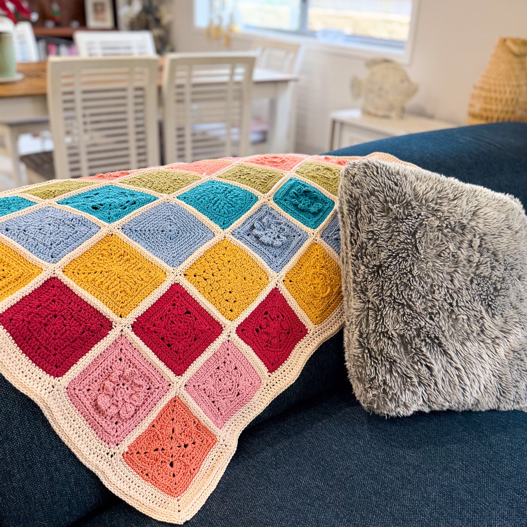 #098 Grannie Square Lap Blanket in Various Colours
