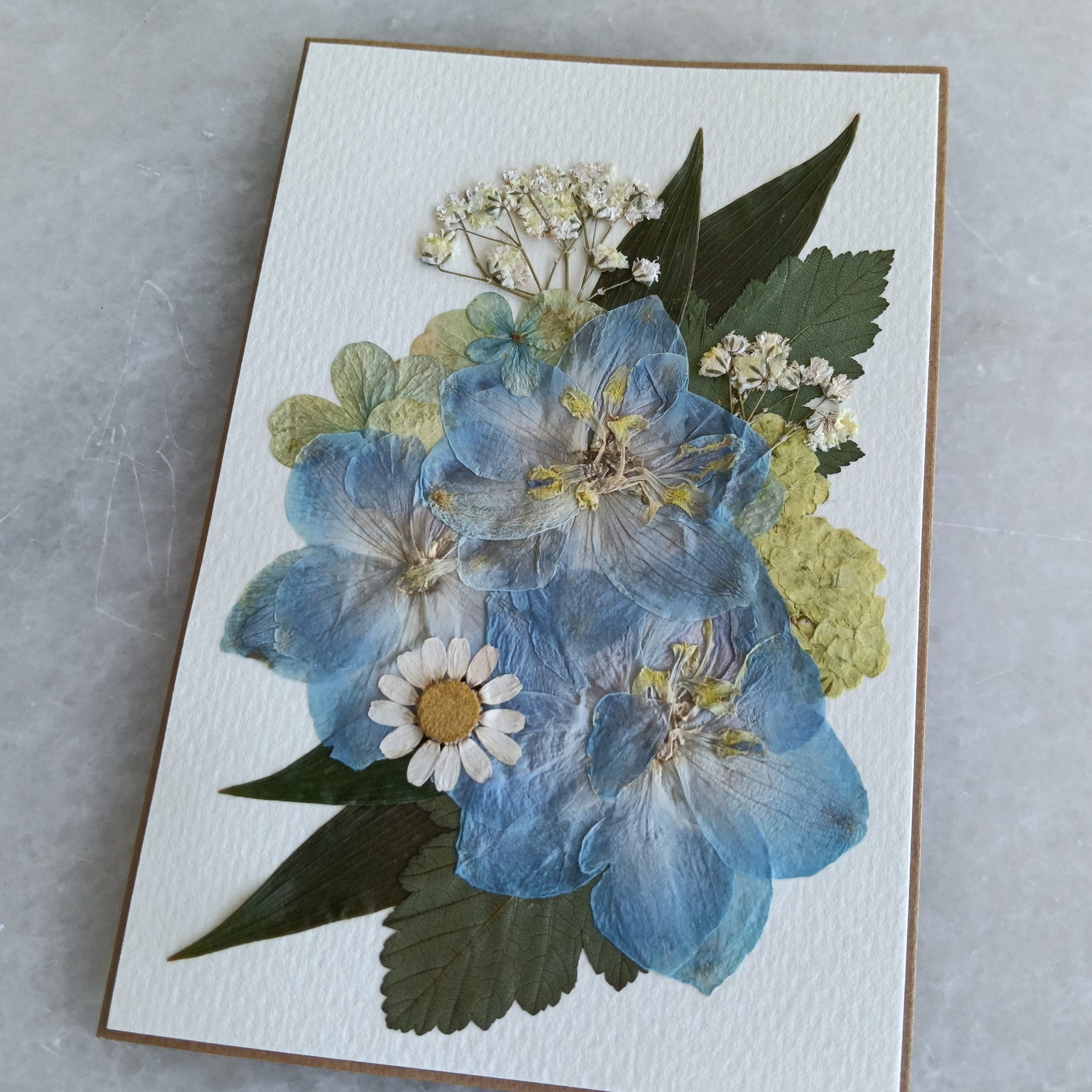 Charming Delphinium | Pressed Flower Handmade Card