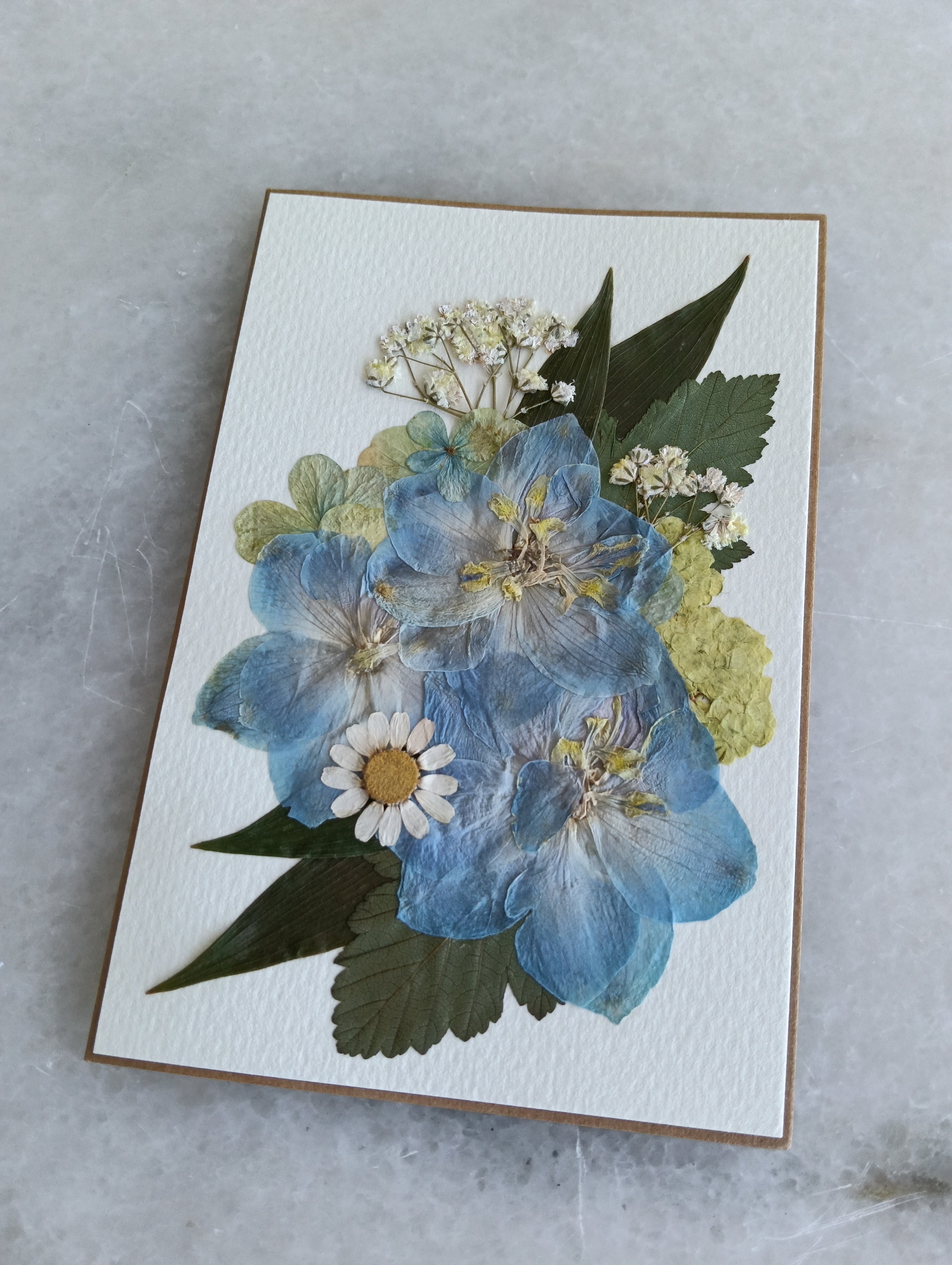 Charming Delphinium | Pressed Flower Handmade Card