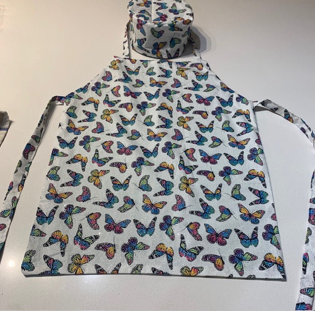 Child's Apron and Chef Hat, Butterflies