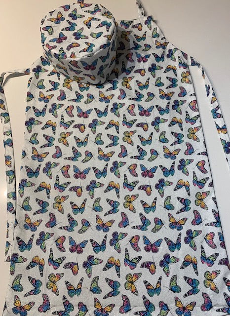 Child's Apron and Chef Hat, Butterflies