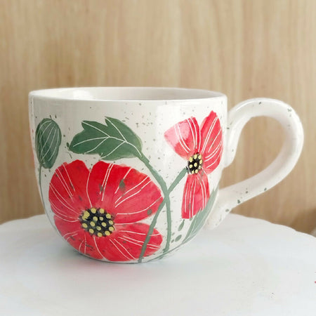 Perfect Poppies - Super Mug 795 ml | Handmade |Pottery | Ceramics