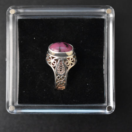 Rhodonite Ring size 16.5mm filigree design