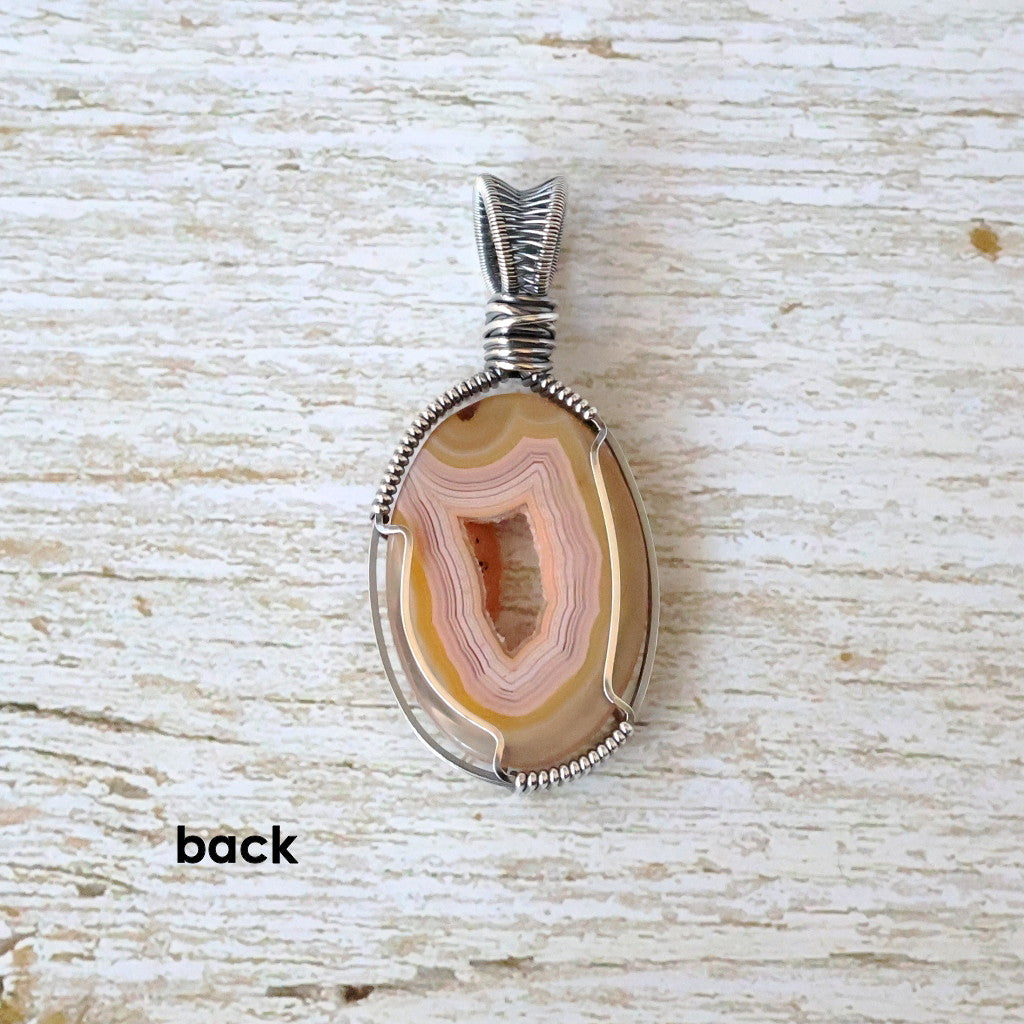 Sterling Silver Drusy Agate Pendant ~ Peek-a-boo!