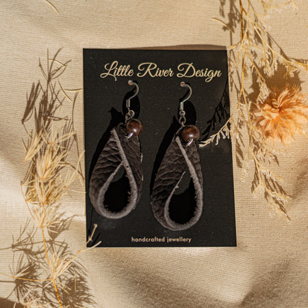 Handmade Leather Ribbon Earrings 🌿