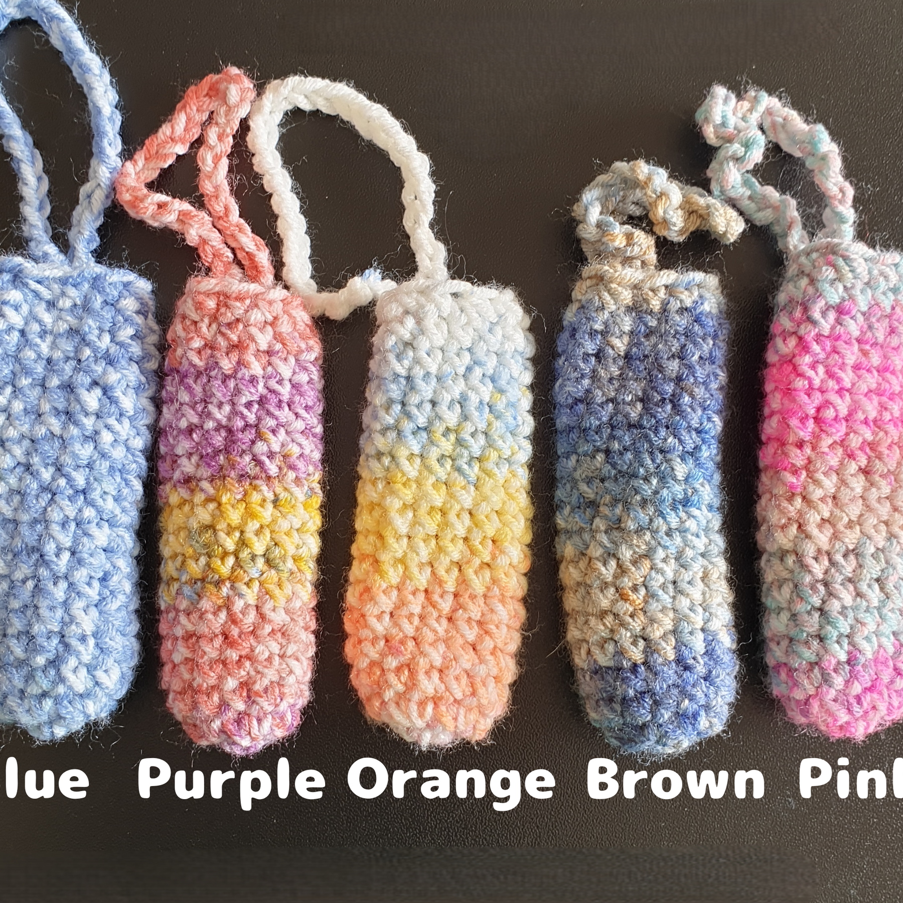 Handmade Simple Colourful Crochet Lipstick Case