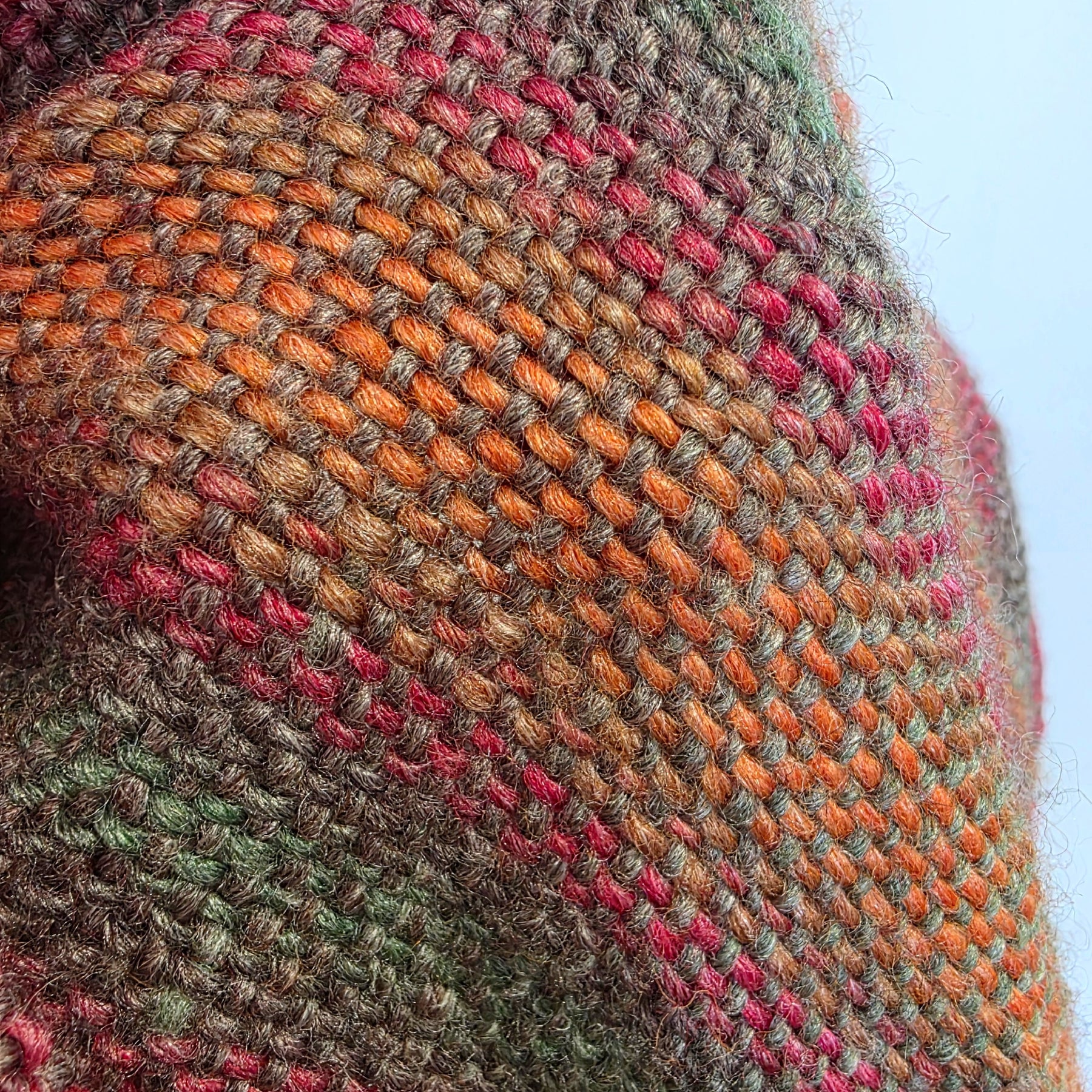 100% wool Handwoven Rainbow Scarf