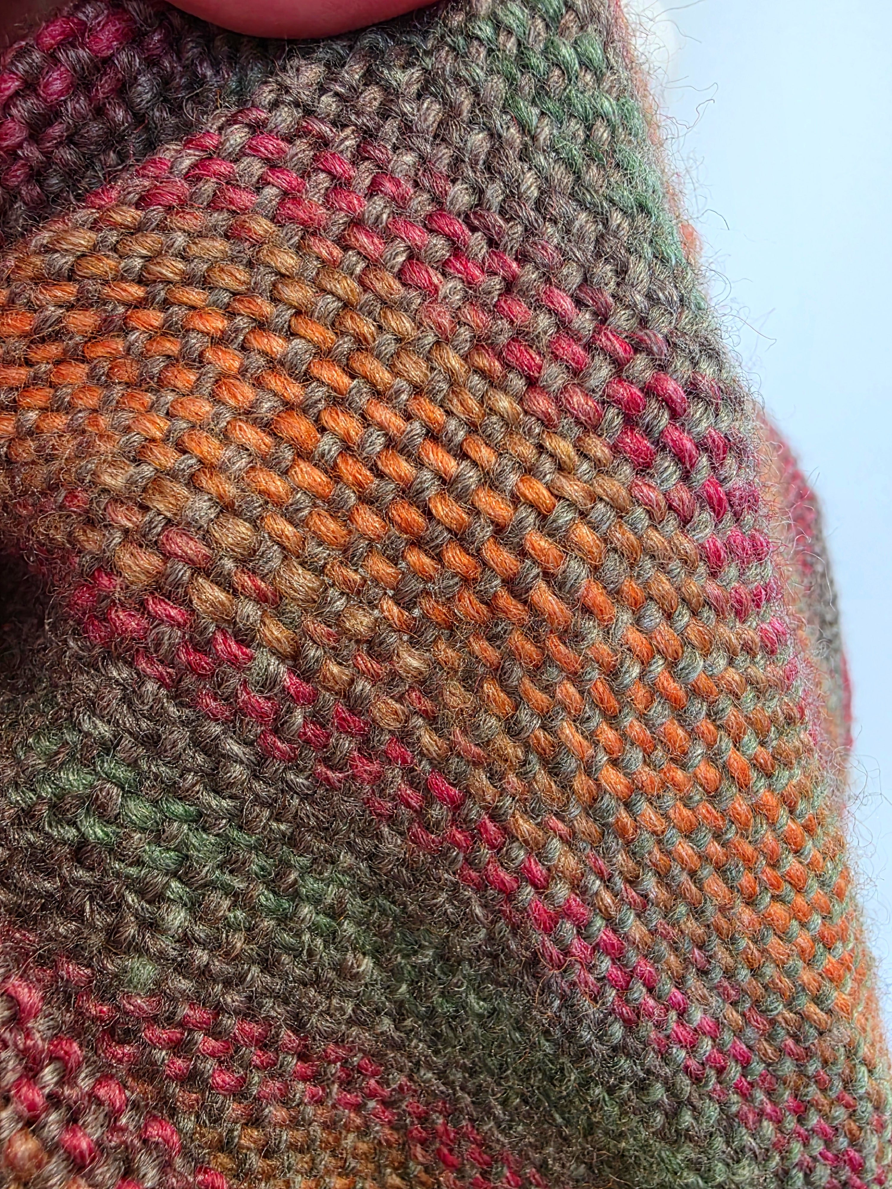100% wool Handwoven Rainbow Scarf