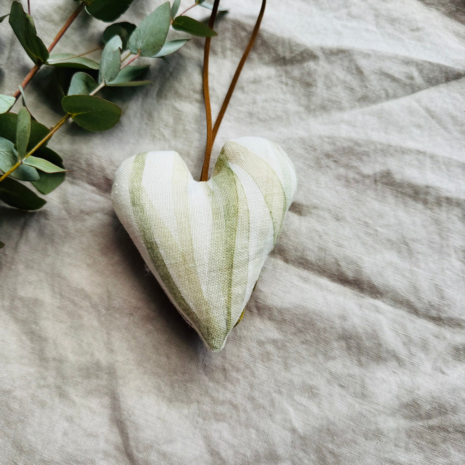 Hand Embroidered Keepsake Heart filled with Australian wool - the Verge Bloom Heart