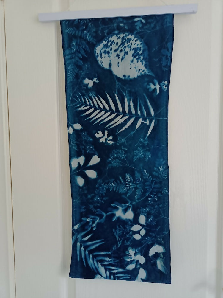 Cyanotype wall hangings on timber magnetic hangers- reversible