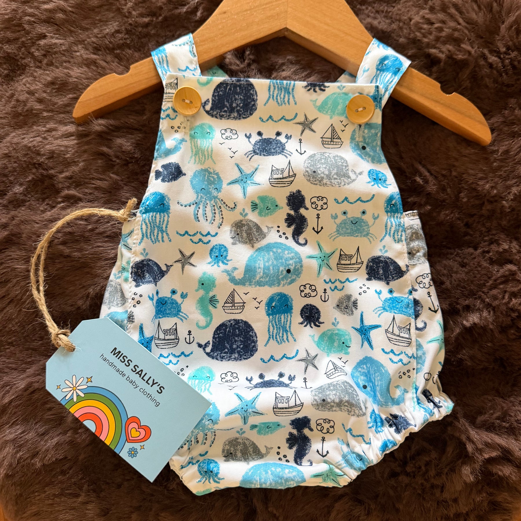 Sea Creatures Gender Neutral Baby Romper