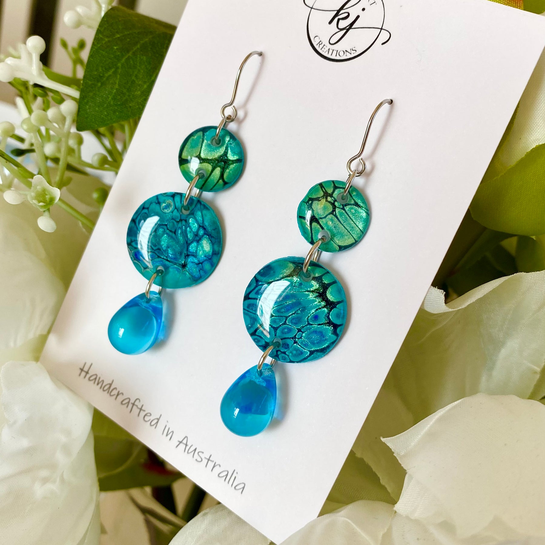 Unmatched Painted Dangle Earrings