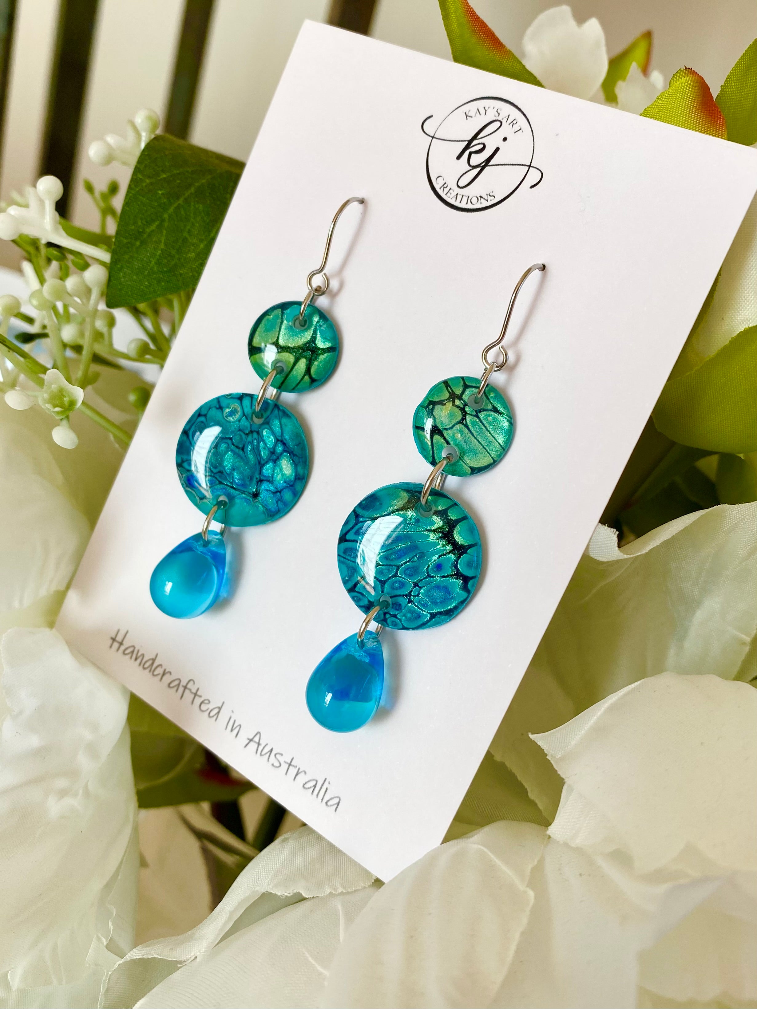 Unmatched Painted Dangle Earrings