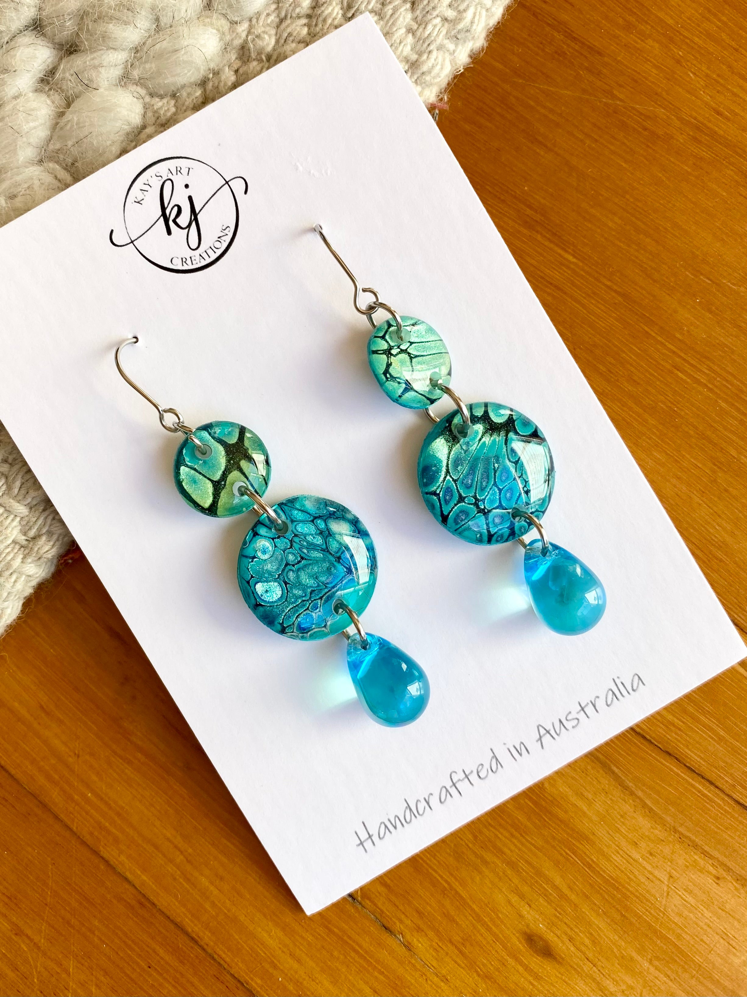 Unmatched Painted Dangle Earrings